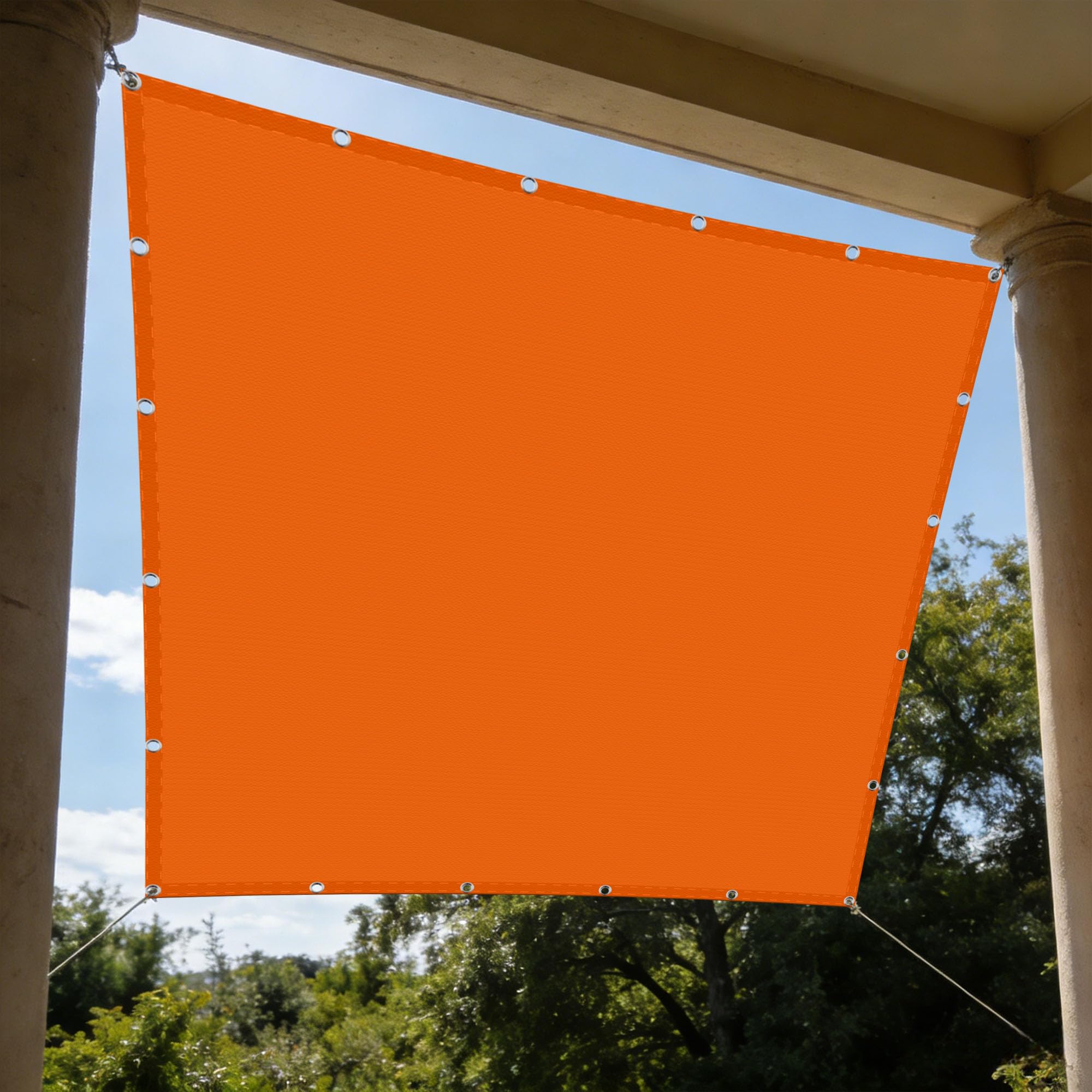 Toile d'ombrage anti-UV et imperméable orange 1.2 x 1.2 m robuste