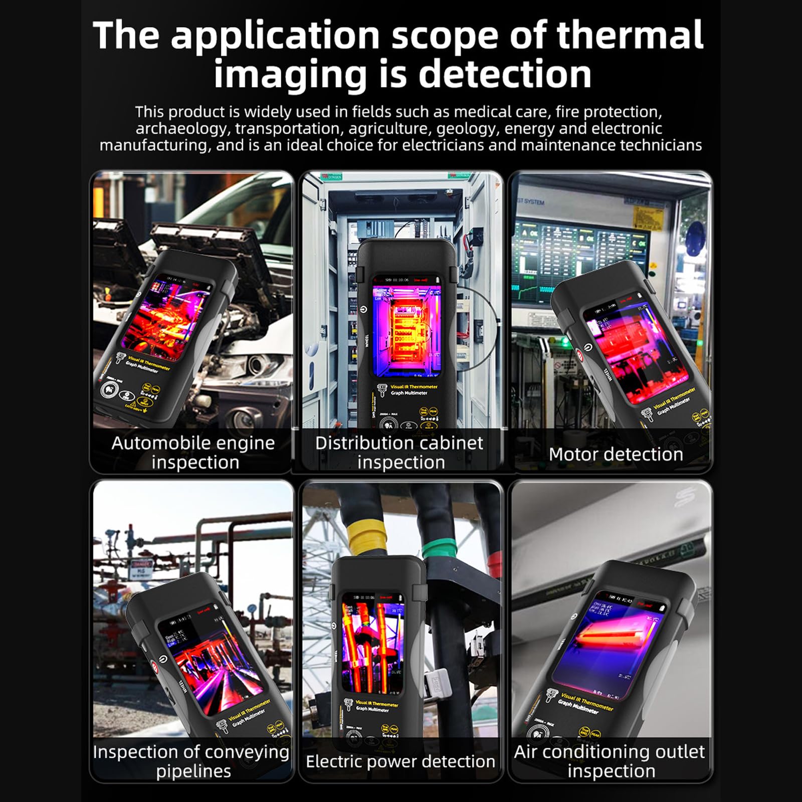 Dispositivo di imaging termico tenuto in mano integrato con multimetro digitale ad alta precisione per test automobilistici ed elettrici Microscopio Lens Multimetro coerente