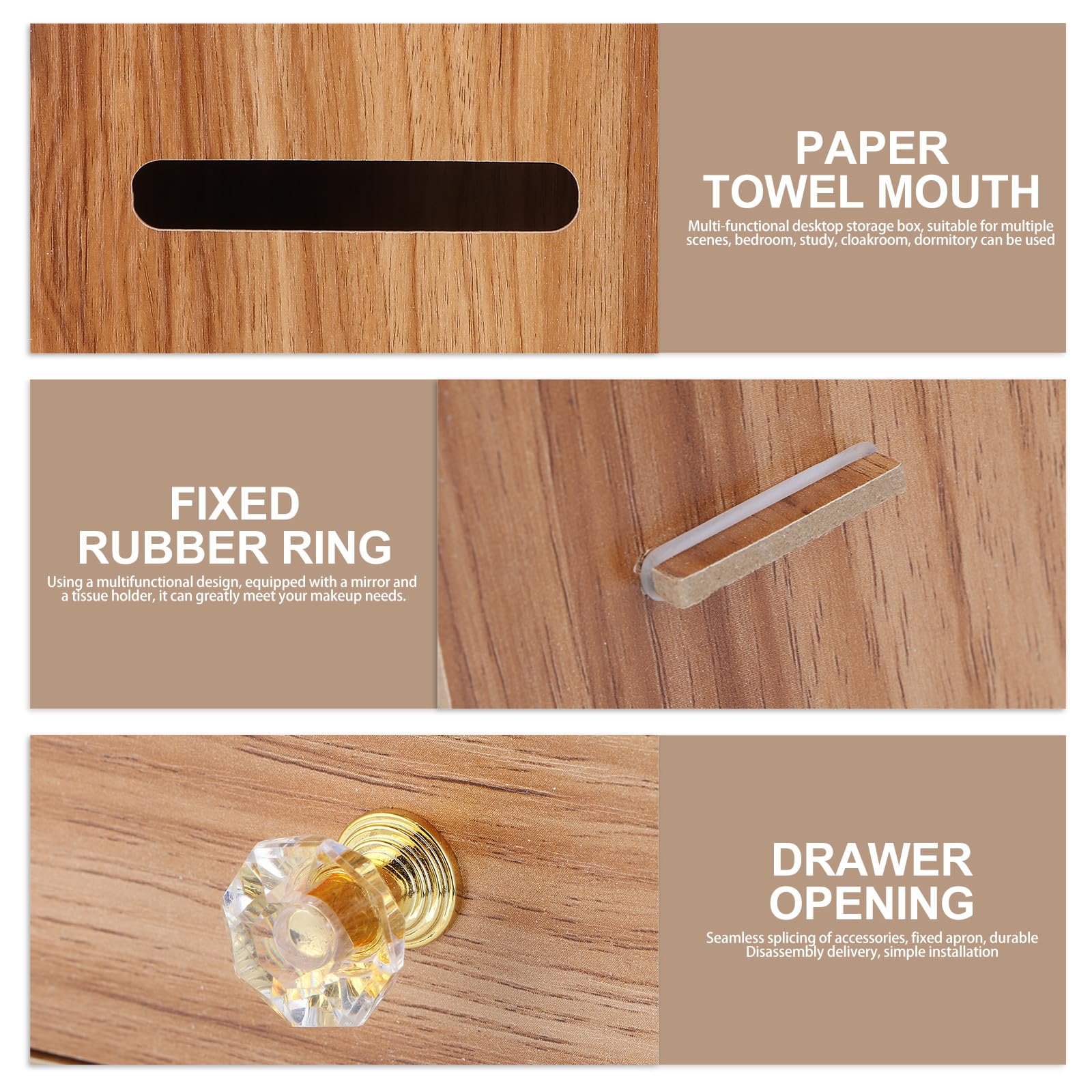 Bois Boîte de Rangement Cosmétique Tiroir Multifonctionnelle