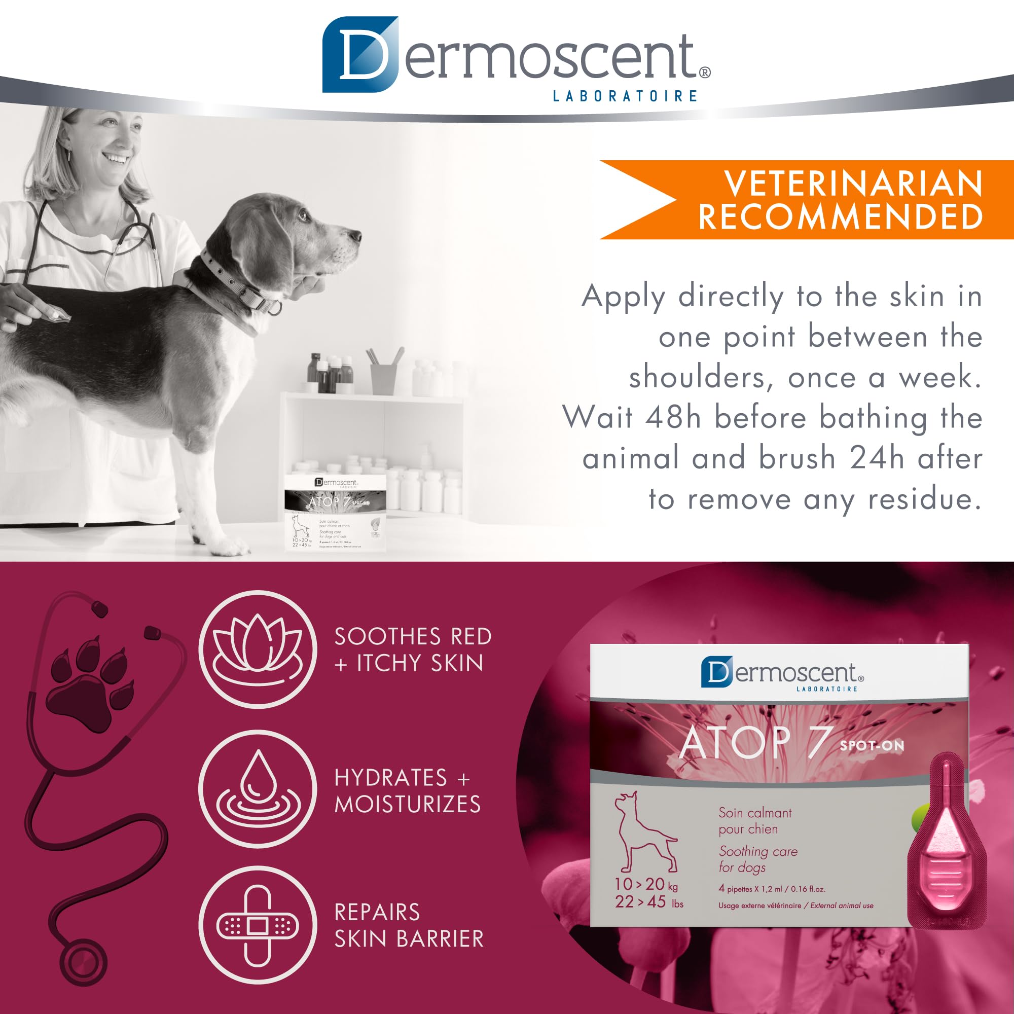 DERMOSCENT ATOP7 SPOT ON PERROS GATOS 10-20KG