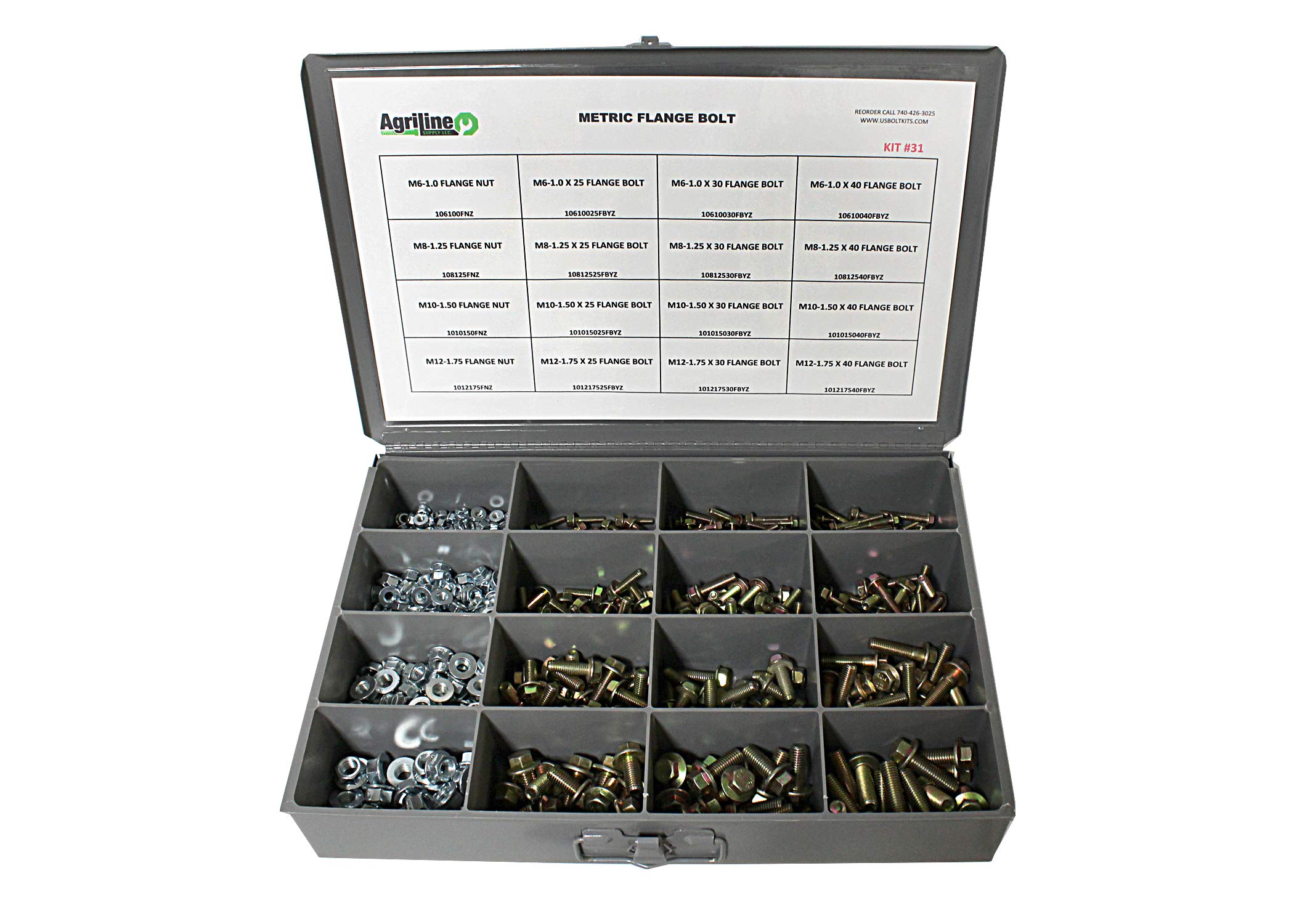 525 Piece Metric Class 10.9 Flange Bolt Assortment