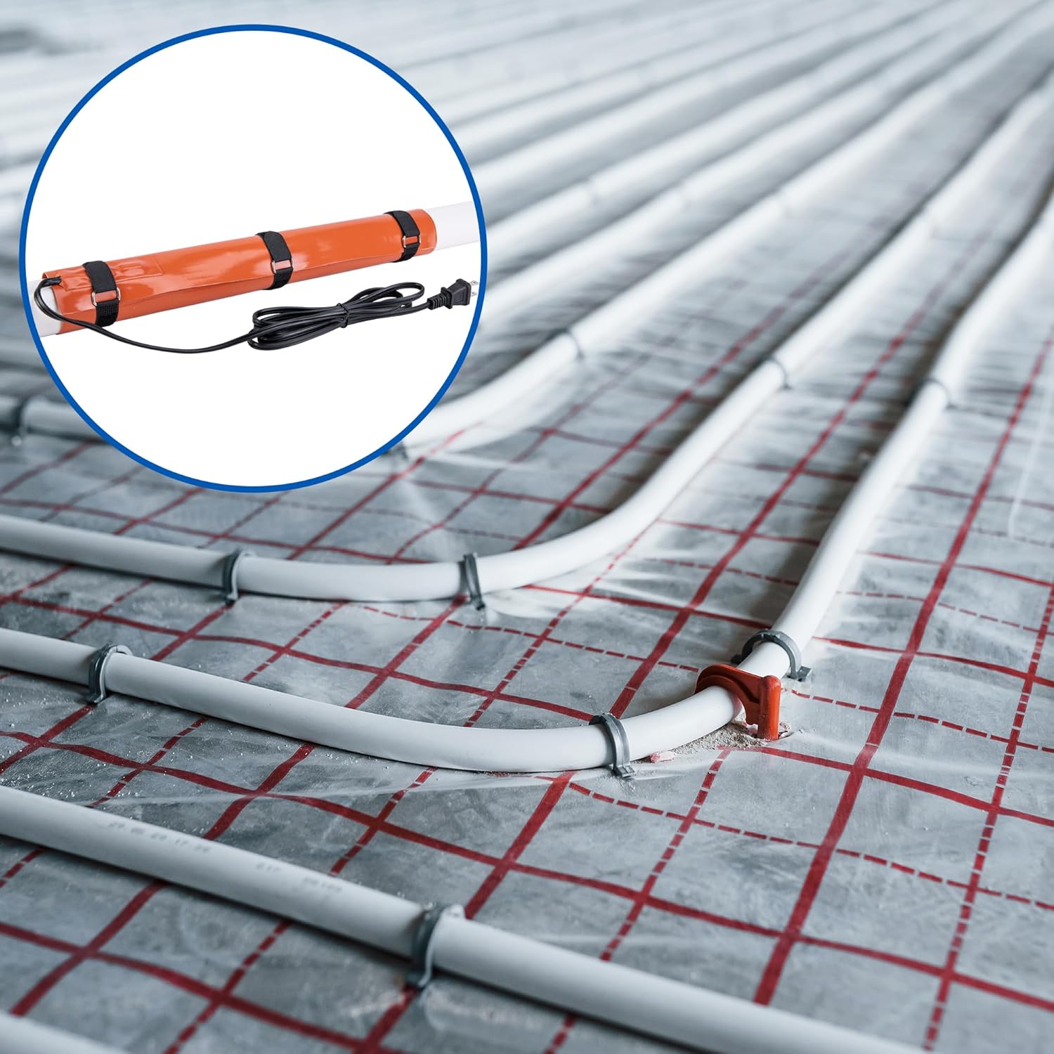 PVC Heat Blanket for 1/2 to 1-1/2 Inch, Silicone Pipe Heating Blanket with Fixing Strap, PVC Conduit Heater for Pipe Bending,120V 200W