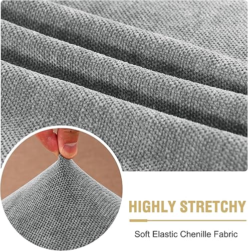 Miniatura 3 de H.VERSAILTEX Funda de cojín de felpilla elástica suave para sofá, juego de fundas individuales para sofá, protector de muebles (3 fundas de cojín