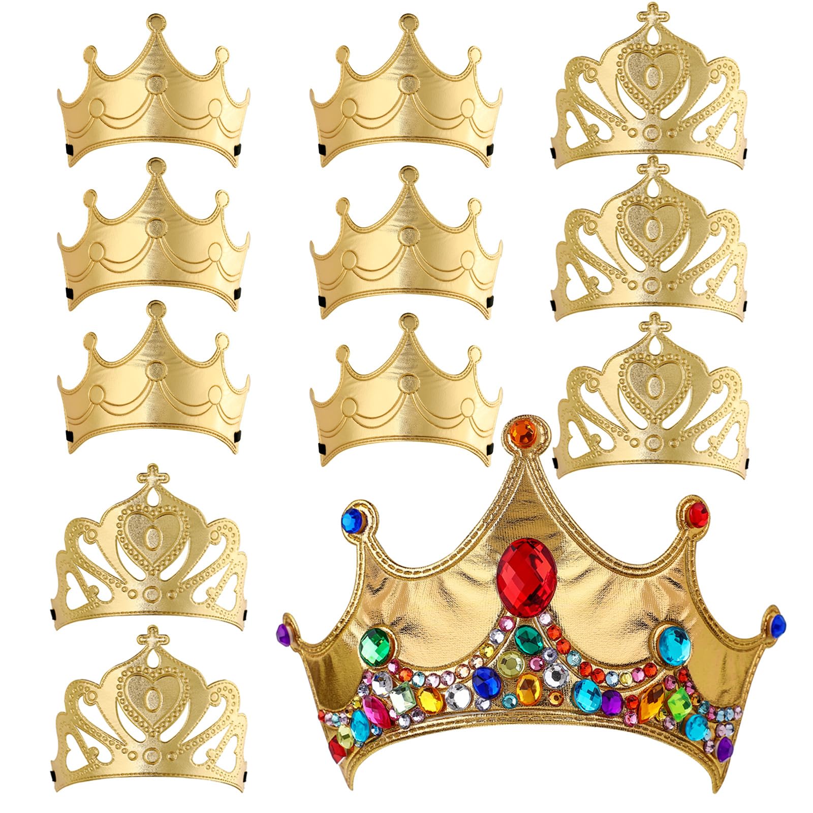 RICHNESS Kids Crown Craft DIY Tiaras Make Your Own Crowns at Birthday Party Favours 12pcs (Gold) …