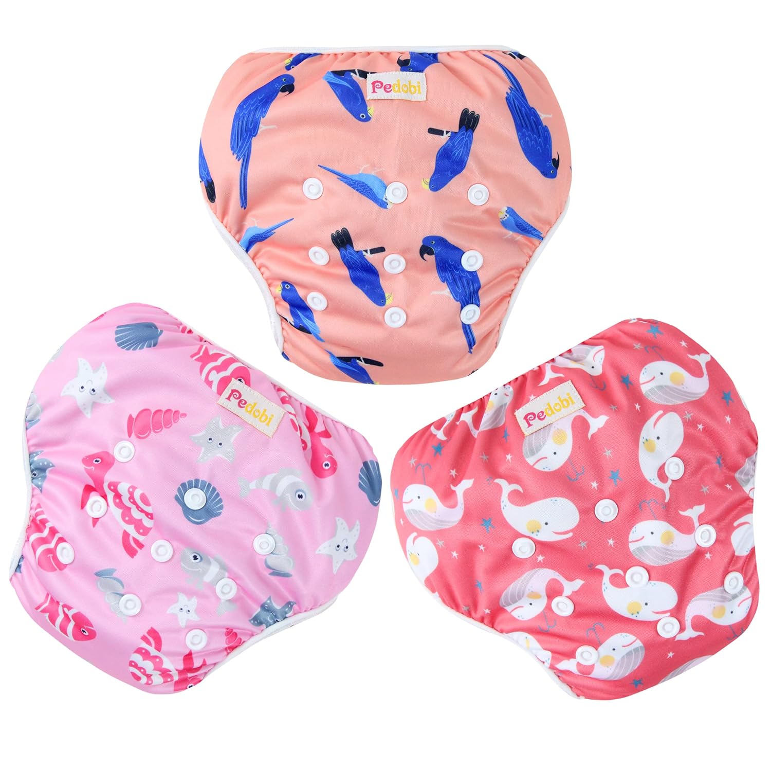 Pedobi Reusable Baby Swim Diapers, Adjustable Diaper Swim