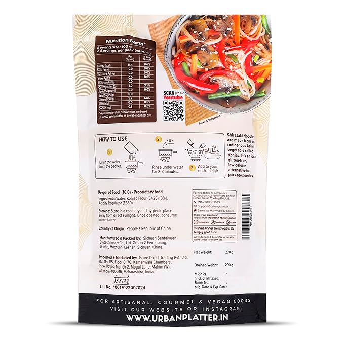 Fideos Shirataki Urban Platter 9.52 Oz (270g) Bajos en Calorías y Carbohidratos miniatura 2