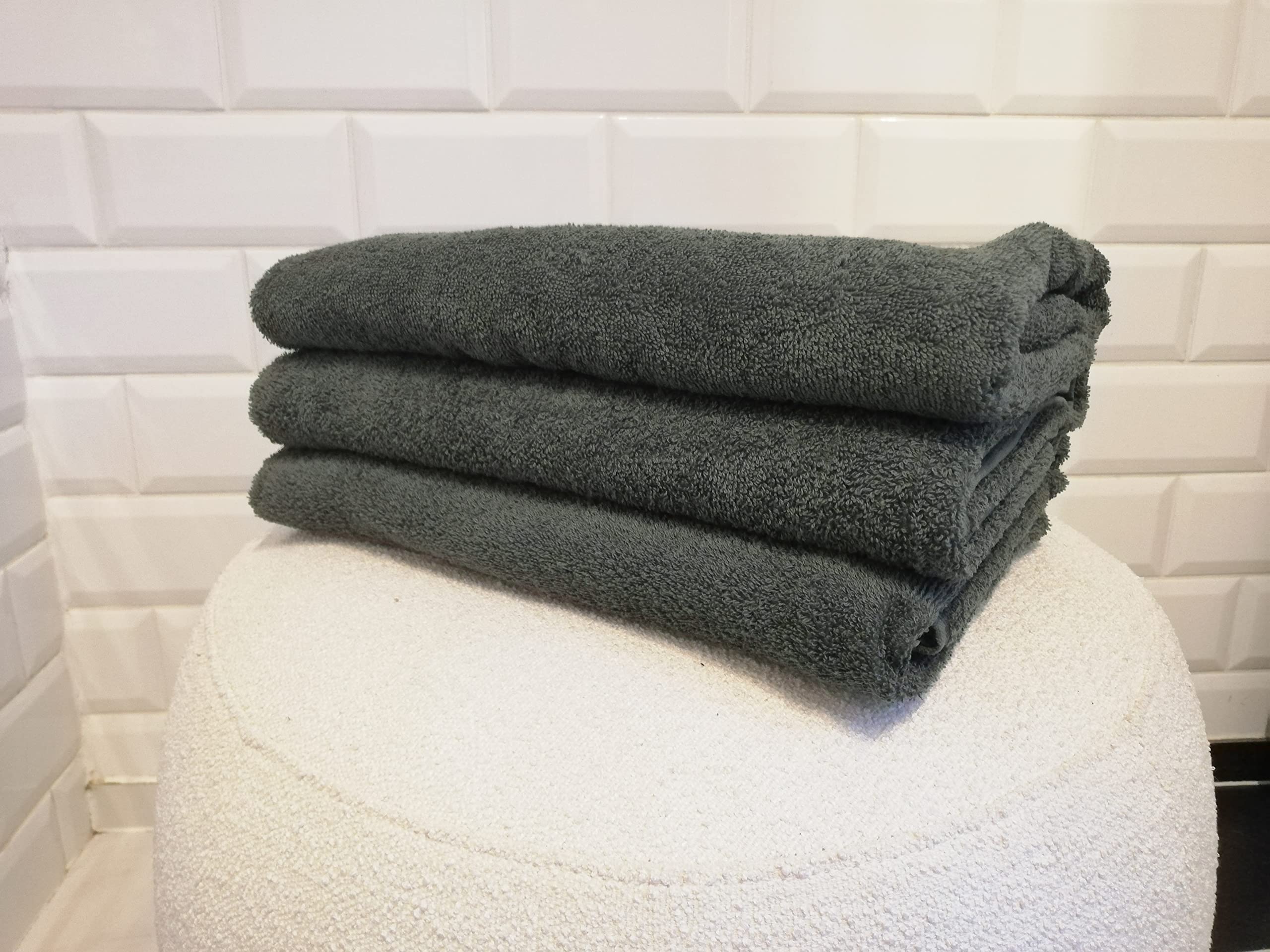 Set De 6 Serviettes De Toilette ZOLLNER - Coton 500 G/m², 50x100 Cm, Gris, Certifié Oeko-Tex - 2