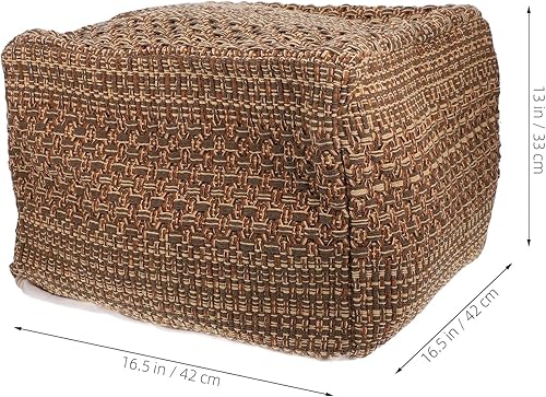 Miniatura 3 de STOBAZA Reposapiés de algodón para yoga, cojín para sentarse en casa de campo, acogedor cojín japonés jacinto cuadrado puf reposapiés Caqui,Azul