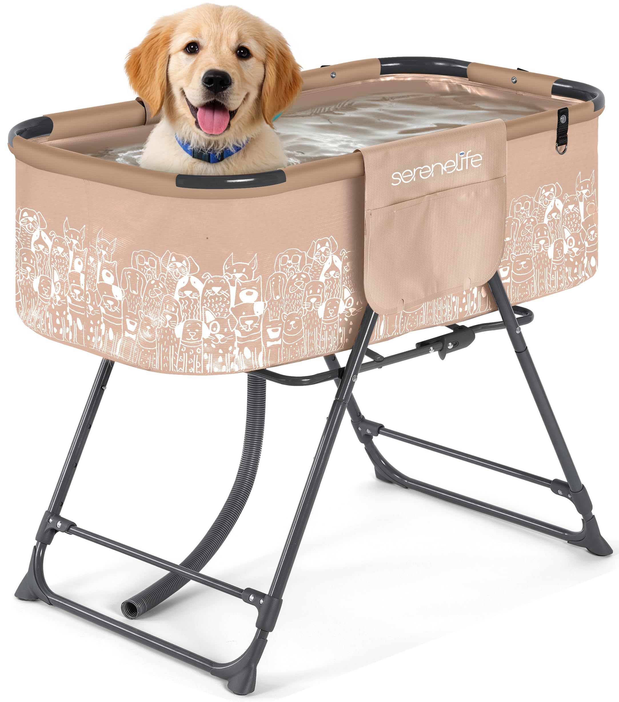 SereneLife Foldable Dog Bath Tub