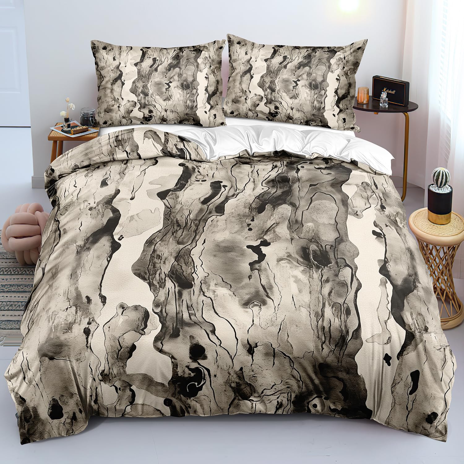 Housse de couette aquarelle champêtre 140x200 pour une chambre zen et moderne