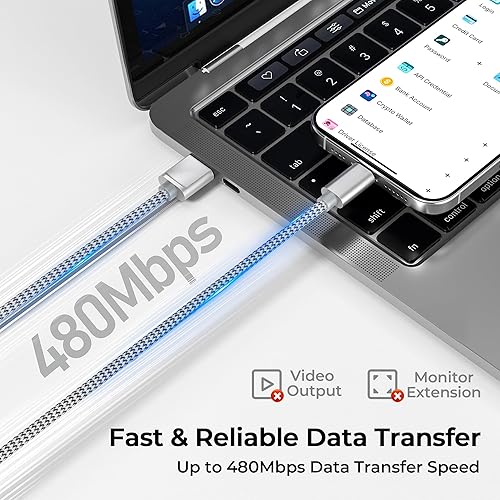 Miniatura 5 de Basesailor Paquete de 2 cables de carga USB tipo C de 3.3 pies, cable de carga de coche para iPhone 15 Pro Max Plus 2023, Samsung Galaxy S10 S10E