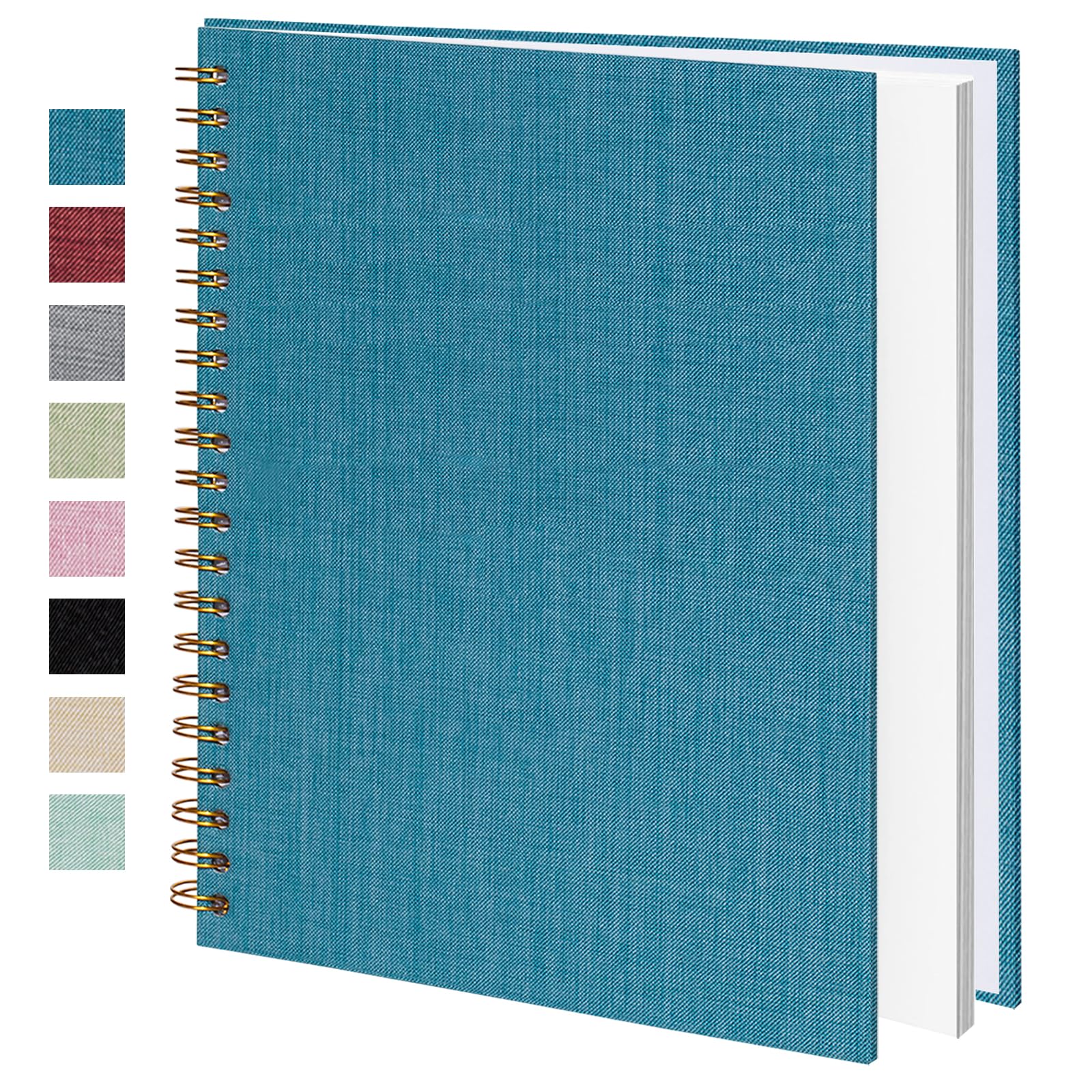 Scrapbook 28x20.5 CM Linen Photo Album Kraft White Pages Memory Book for Wedding, Baby, Family, Graduation, Travel & Vacation Memories