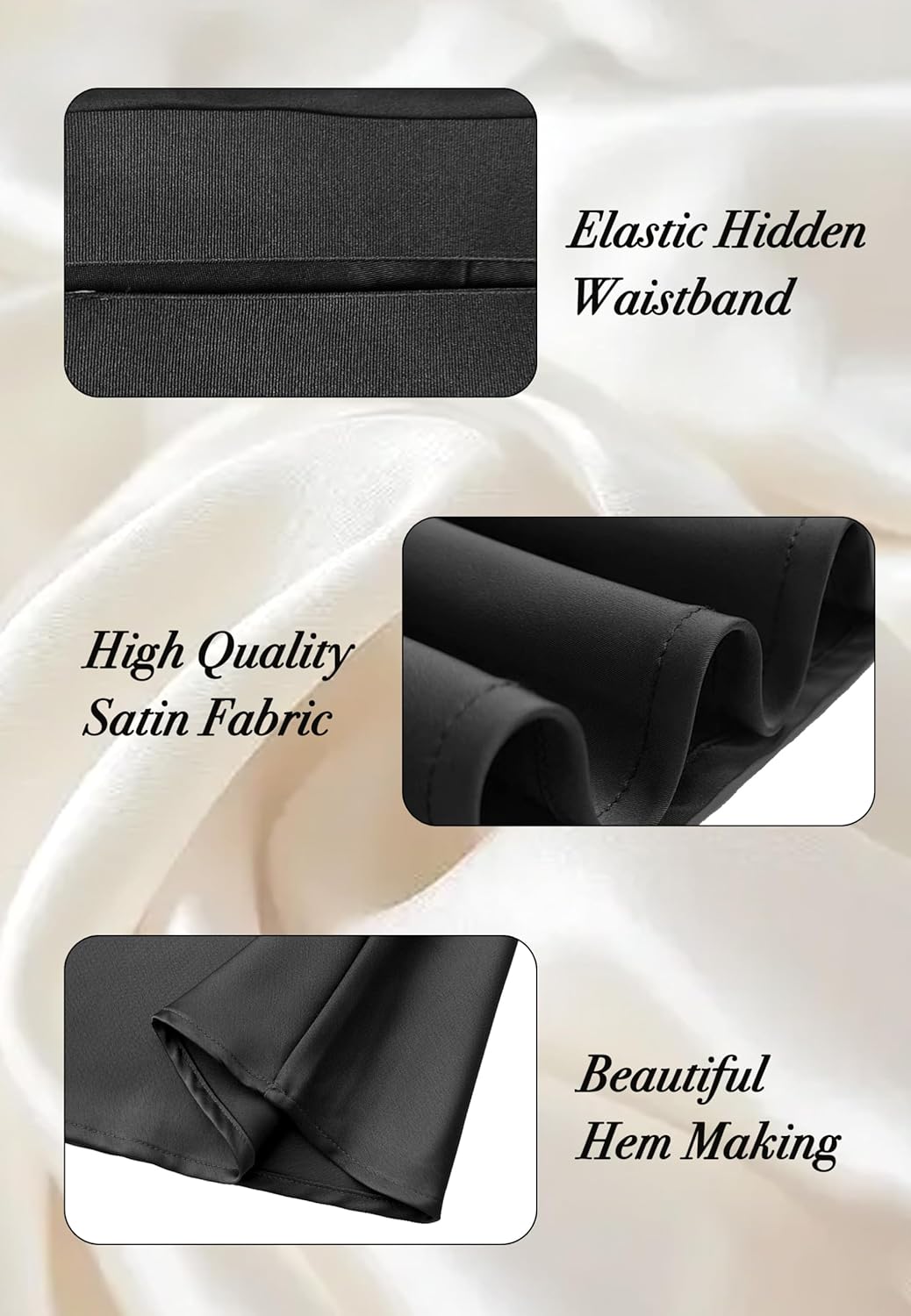 ALCEA ROSEA Womens Satin High Waisted Silk A-line Wedding Elegant Elastic Midi Maxi Skirt - Image 5