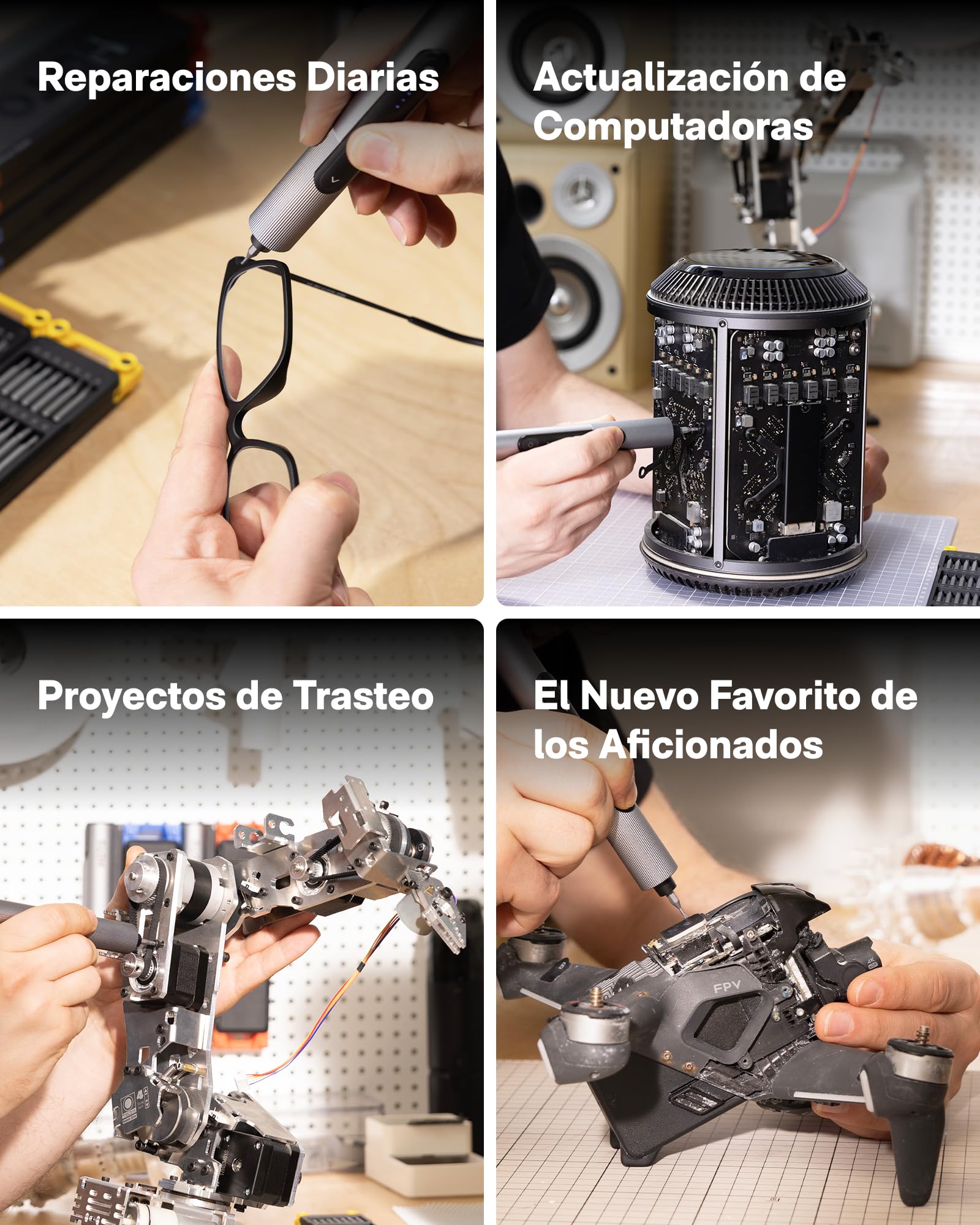 HOTO SNAPBLOQ Juego de Destornillador Eléctrico de Precisión, 56 en 1 Mini | SNAPBLOQ S-A01, 3 Torques, Kit Reparación Electrónicos: Teléfonos, Portátiles, DIY