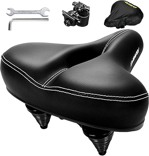 DAWAY C30 Comfortable Oversized Bike Seat - Compatible with Peloton Exercise Mountain or Road Bikes Extra Wide Bicycle Saddle Replacement with