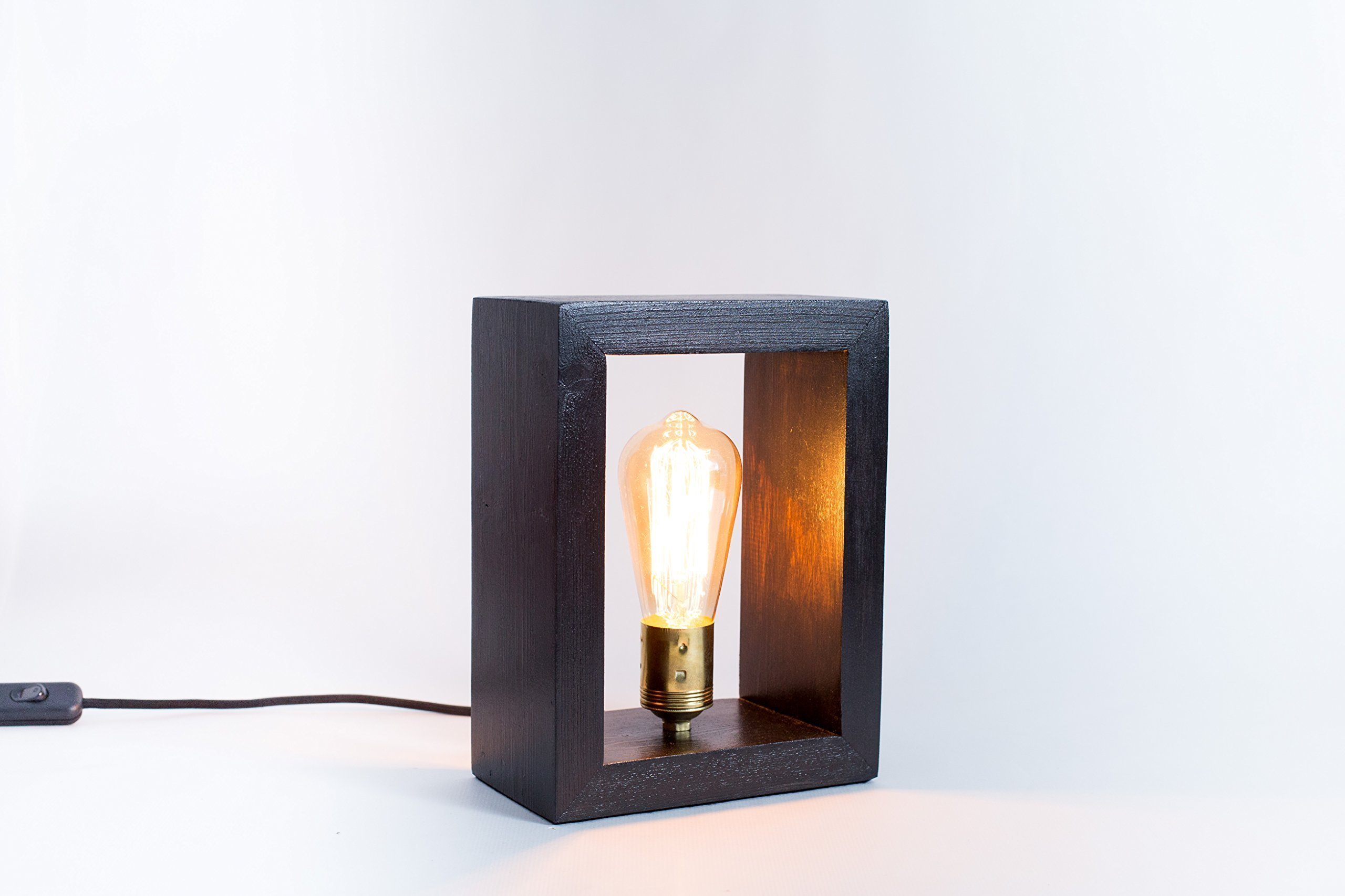 Wood lamp, edison lamp, handmade lamp, table lamp, design lamp, wenge lamp. Bergen lamp by Belight Barcelona.