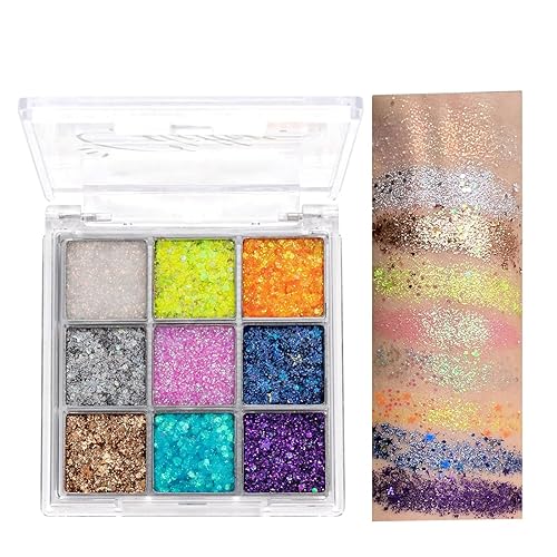Miniatura 5 de Paleta de sombra de ojos de 9 colores, maquillaje de ojos duradero, pigmentado cremoso en acabados mate y brillantes mezclables, hipoalergénico,