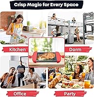 Vista 8 de Sandwichera para microondas, tostadora para microondas, máquina de aperitivos y prensa panini, metal para microondas, placas antiadherentes