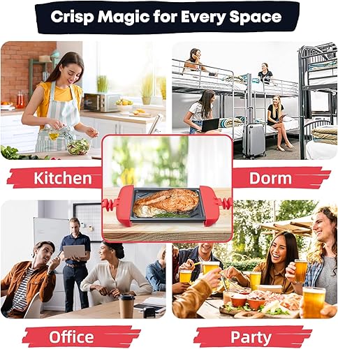 Miniatura 8 de Sandwichera para microondas, tostadora para microondas, máquina de aperitivos y prensa panini, metal para microondas, placas antiadherentes