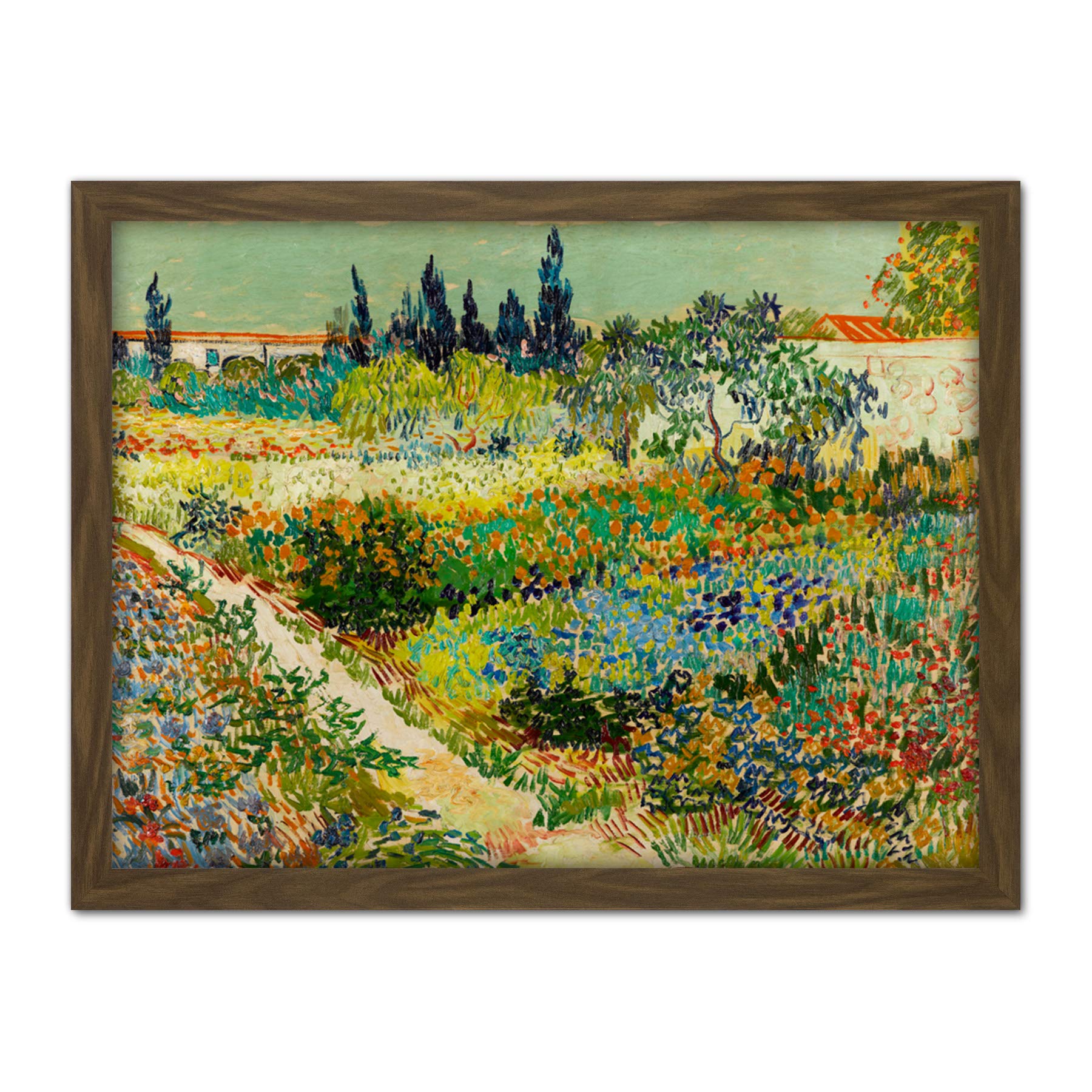 Vincent Van Gogh Garden At Arles Framed Wall Art Print - Large (W18 x H24 inch) - Artery8