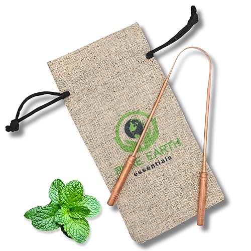 Miniatura 9 de Pure Earth Essentials - Raspador de lengua de cobre 100 puro para adultos limpiador de lengua natural con agarre firme y estuche de viaje raspador