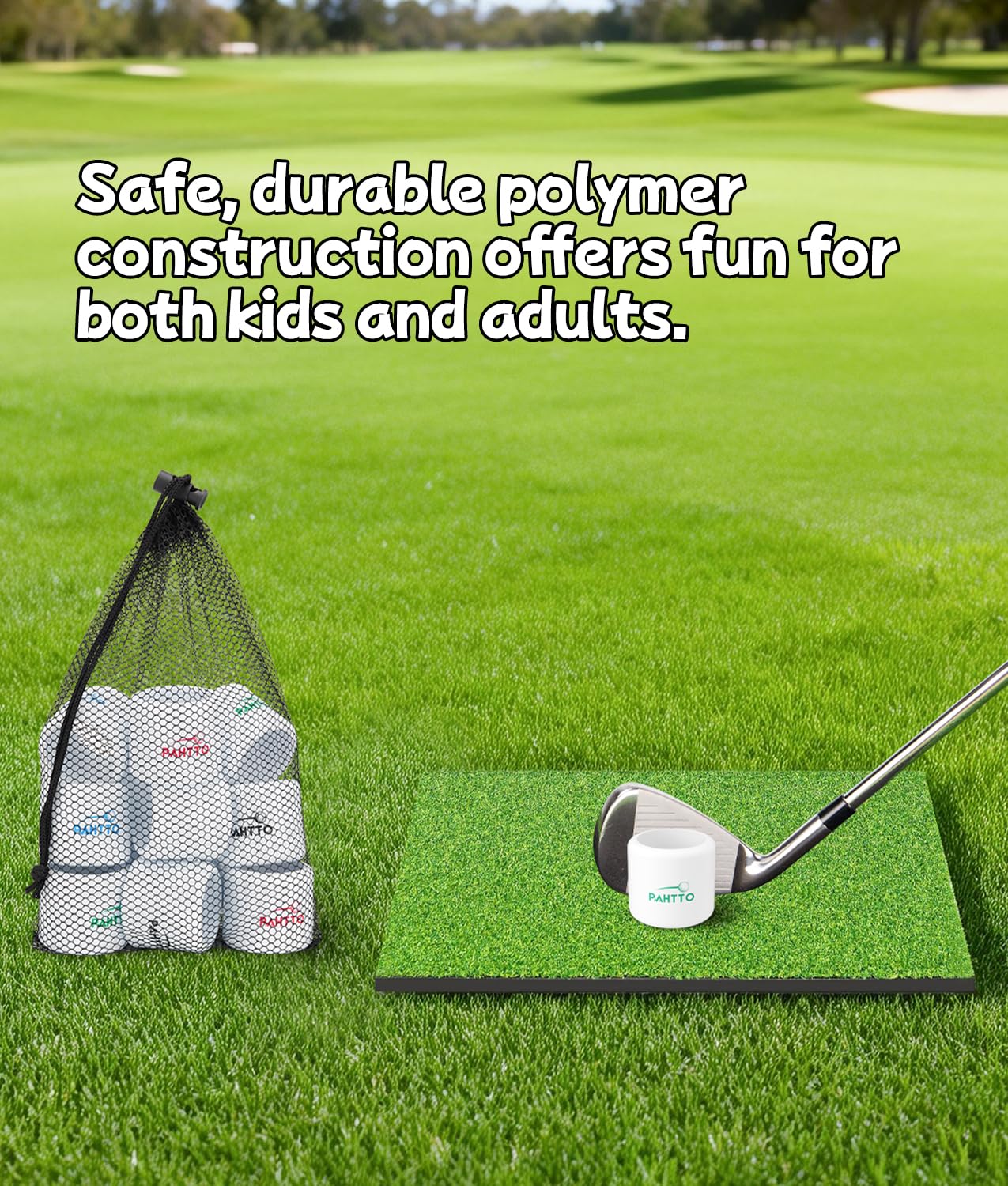 PAHTTO Balles de Golf d'entraînement, 12 pièces, Sensation de Frappe réaliste et Distance de vol limitée (Maximum 40 Yards), Plastique, 42 mm, pour s'entraîner avec Un Swing Complet dans Le Jardin