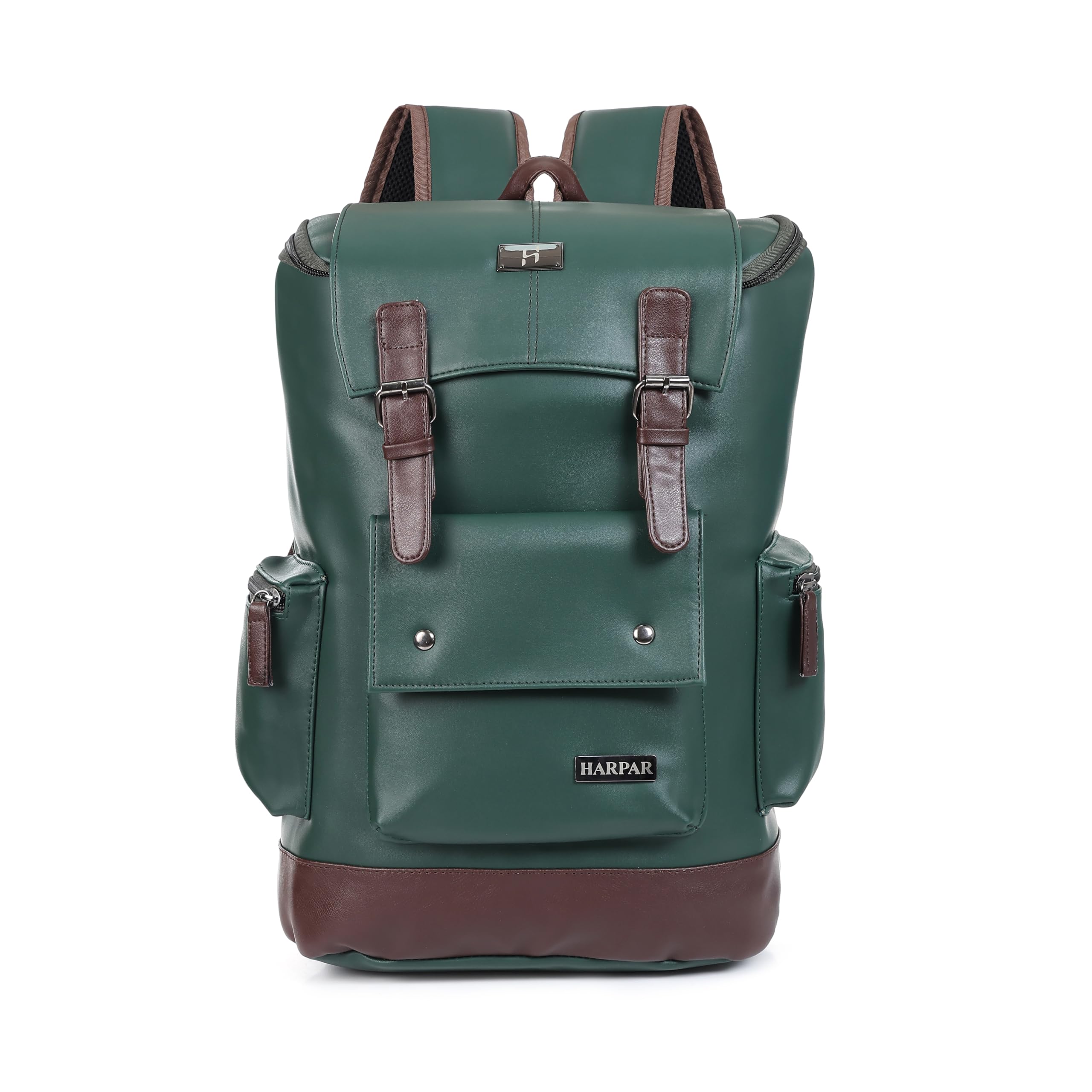 Premium Vegan Leather Laptop Backpack for Men & Women | 25L Water Resistant Office Bag | Fits Up to 15.6 Inch Laptop | Travel, College & Business Backpack | Green-image-44