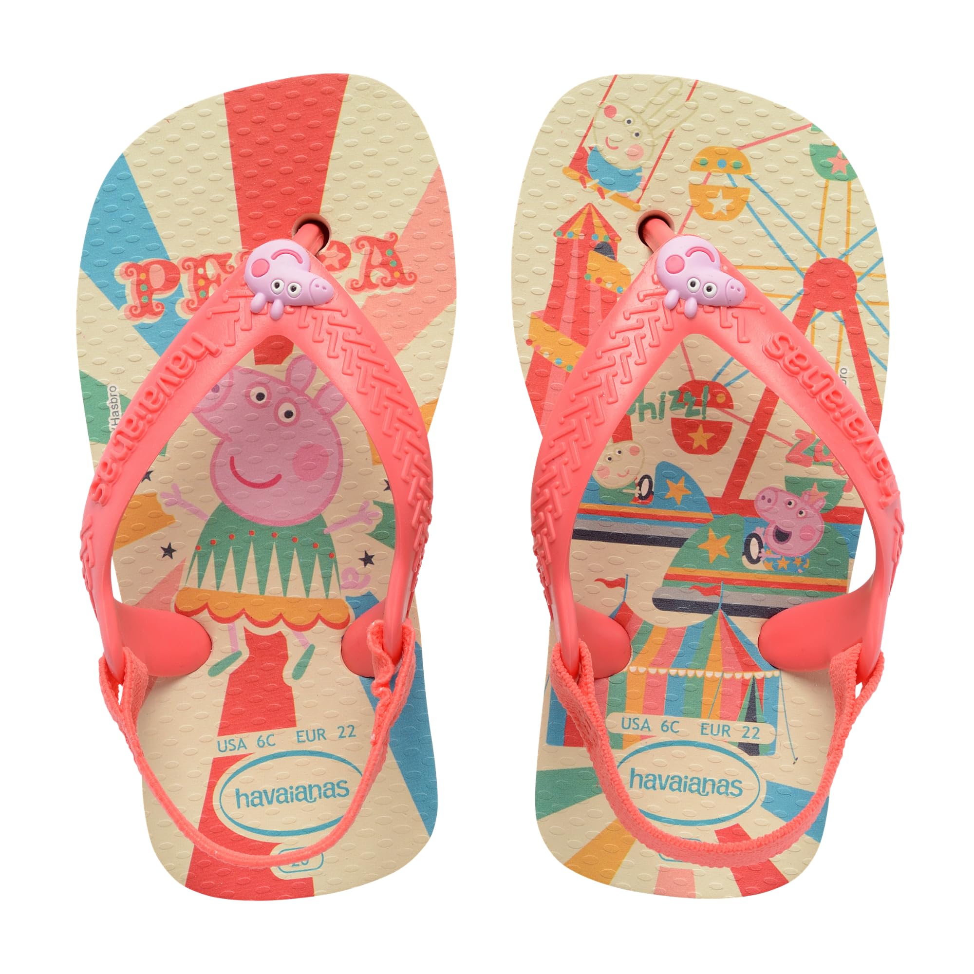Havaianas Baby Peppa Pig Unisex baby FlipFlop Buttercream/Coral 6.5 UK Child