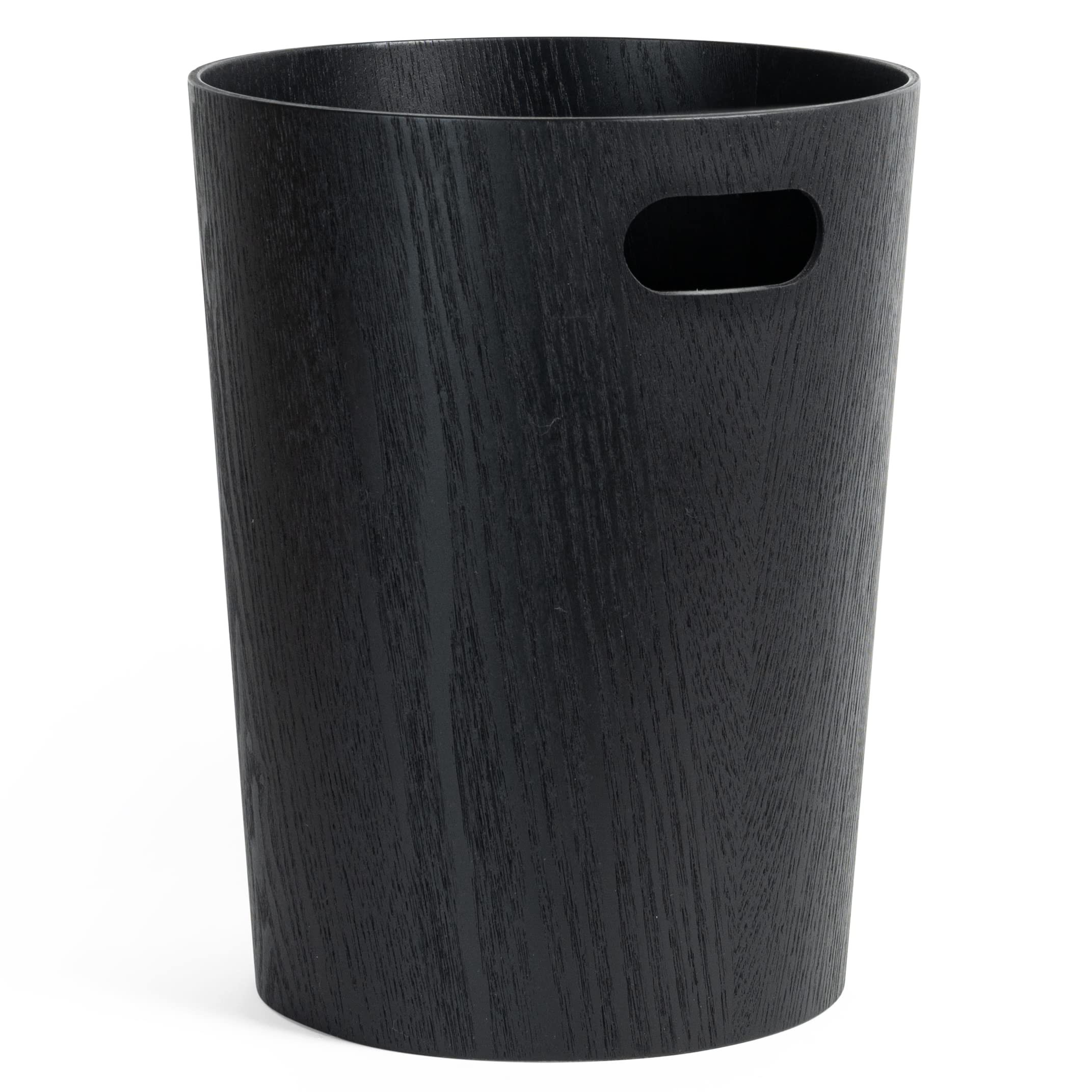 Kazai. Papelera Oficina Madera Auténtica Börje | Cubo de Madera Moderno para Oficina, Habitación Infantil, Dormitorio y más | 9 litros | Roble Negro