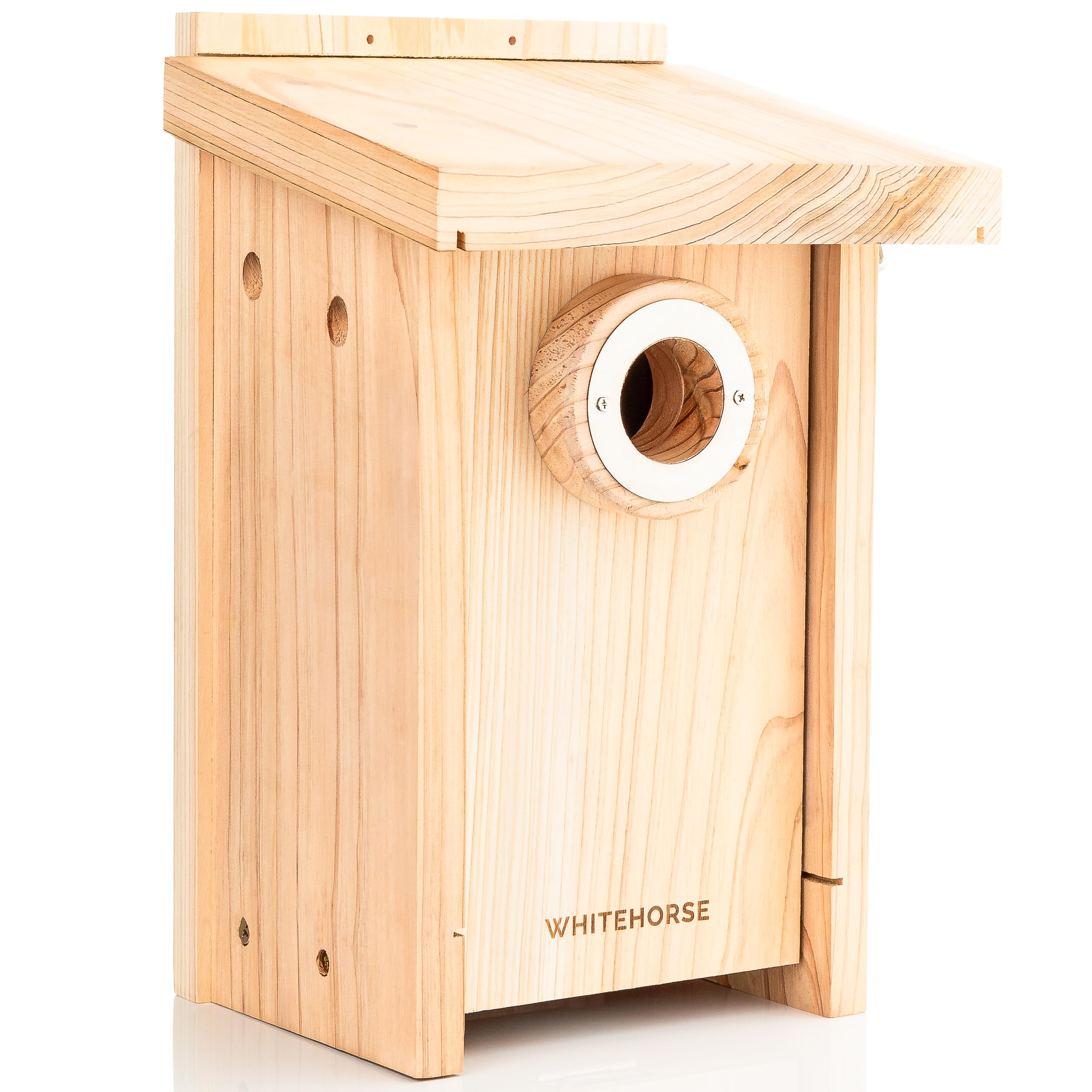 WHITEHORSE Bird Houses for Outside - Weatherproof Bird House for Outdoors - Cedar Bluebird House Built to NABS Specs - Nest Box for Western Bluebirds, Tree Swallows, Nuthatches & More (22” Floor)