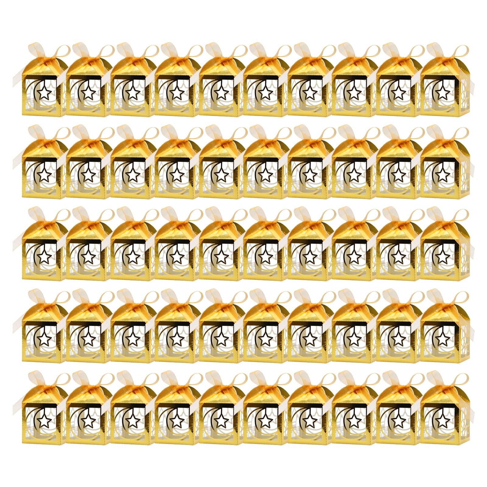 Xinsheinelry 50PCS Eid Festival Boxes Decoration Supplies Candy Box Suitable for Treats and Parties Decorations Celebration Boxes