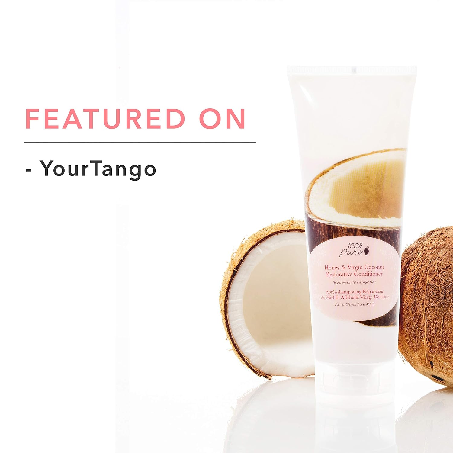 100% PURE Honey & Virgin Coconut Restorative Conditioner Moisturizer & Repair Replenishing Nutrient Boost for Dry Damaged Hair, Promotes Healthy Growth for Women & Men - Sulfate Free - 8 Fl Oz - Image 8