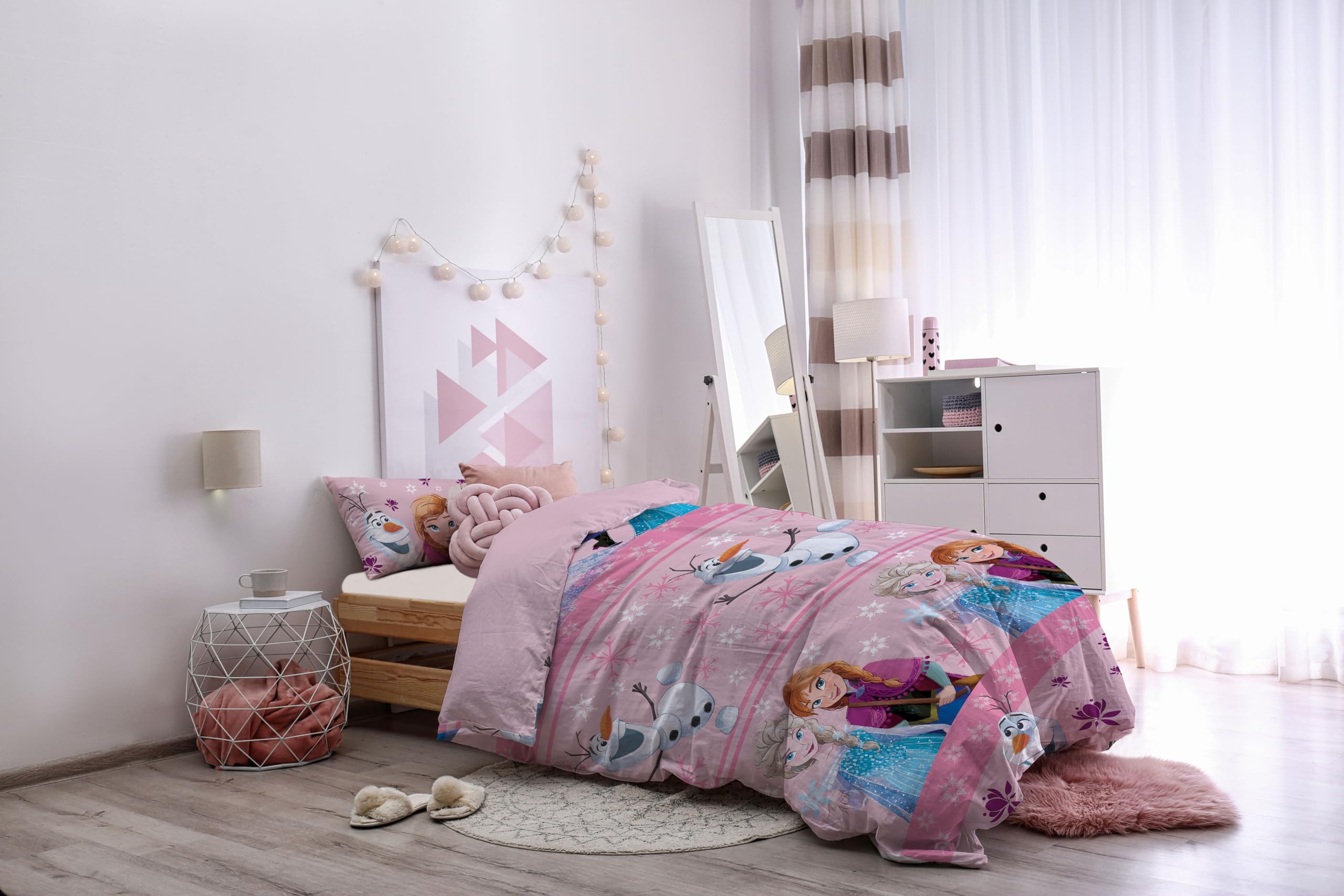 CARTOON Completo lenzuola per bambini, set 3 pezzi, sotto lenzuola con angoli, lenzuola, federa, letto singolo, 100% Cotone (Bing