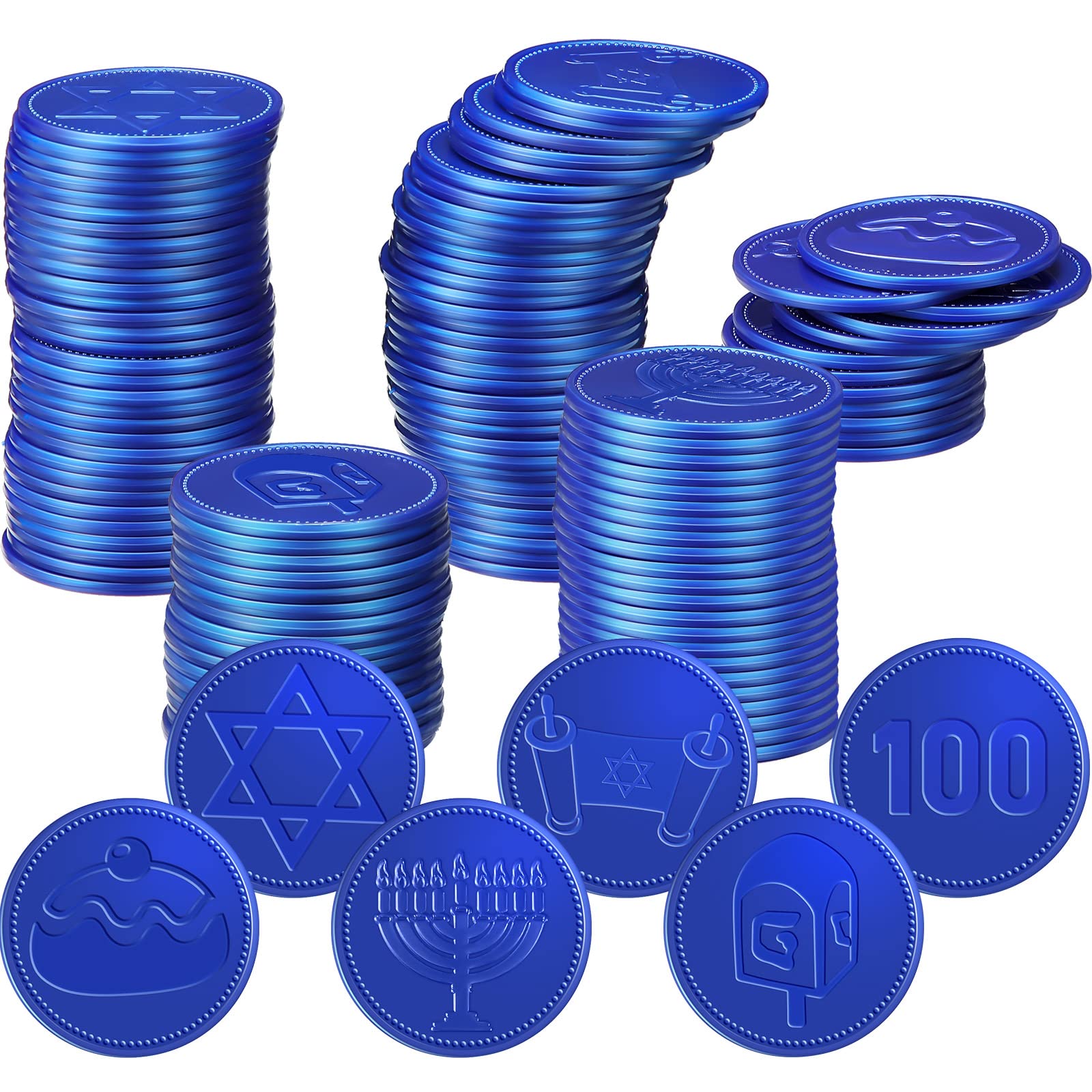 Amazon.com: Zubebe 300 Pcs Hanukkah Coins,Blue | 6 Styles Gelt