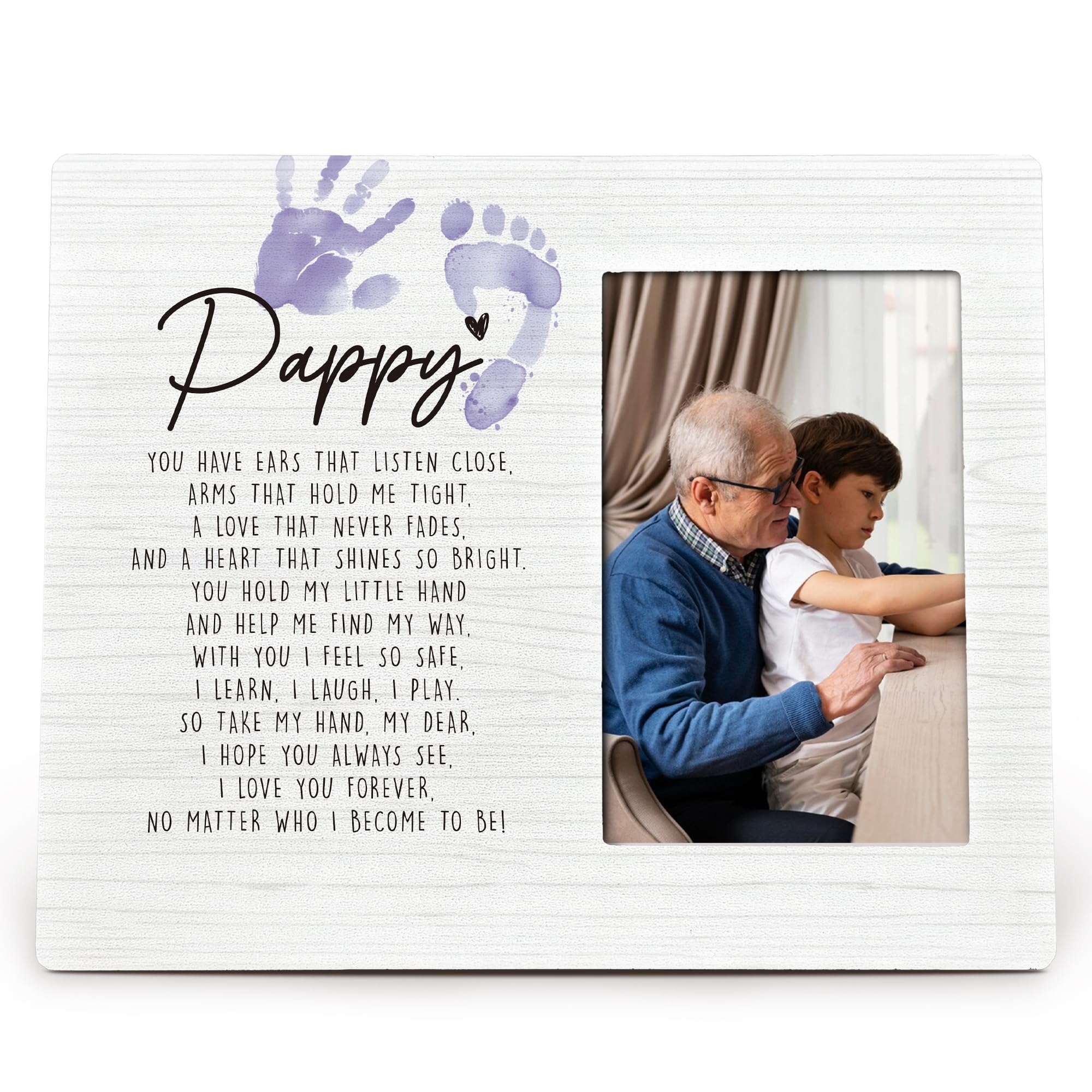 LKETW Grandpa Gifts 4x6 Picture Frame, Pappy Definition Wood Photo Frame, Gift for Father’s Day, Birthday Gifts for Father, Picture Frame for Tabletop