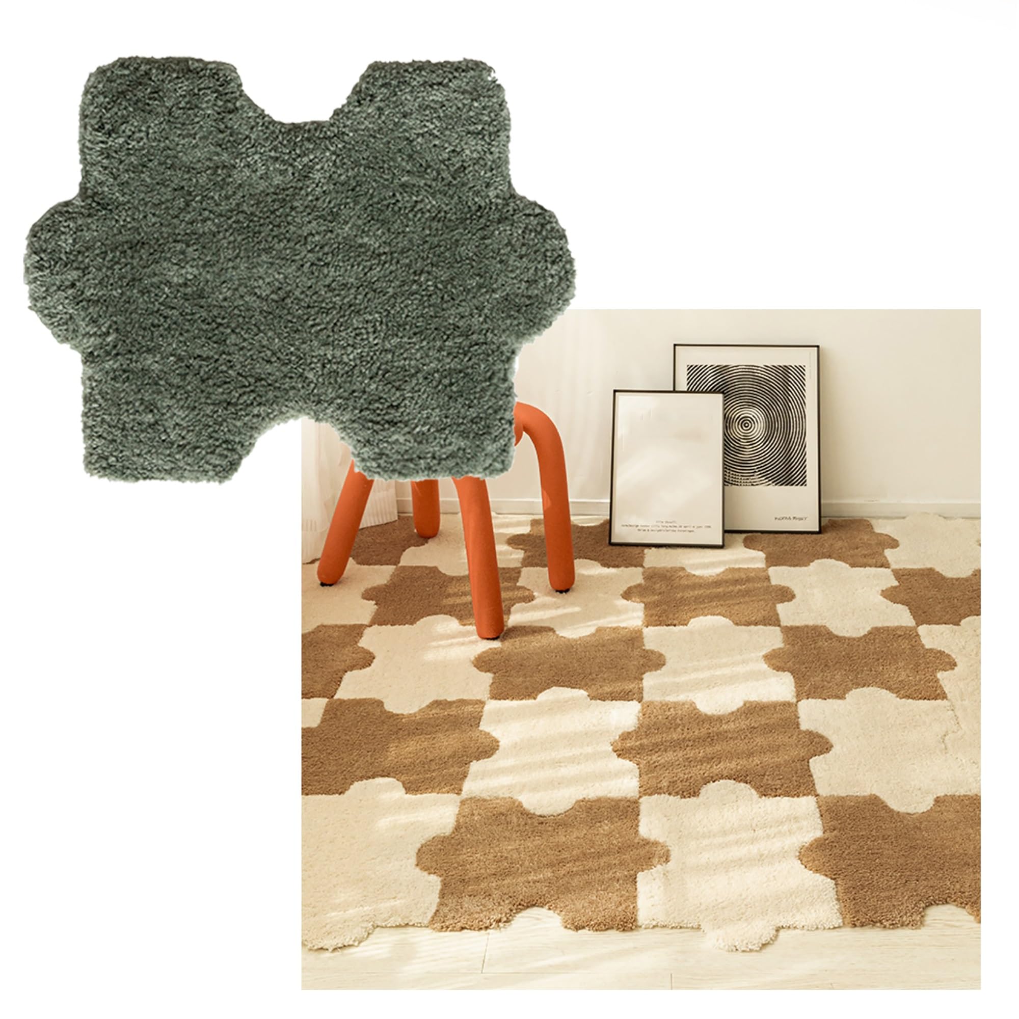Tapis en mousse pelucheux puzzle et revêtement de sol confortable enfant