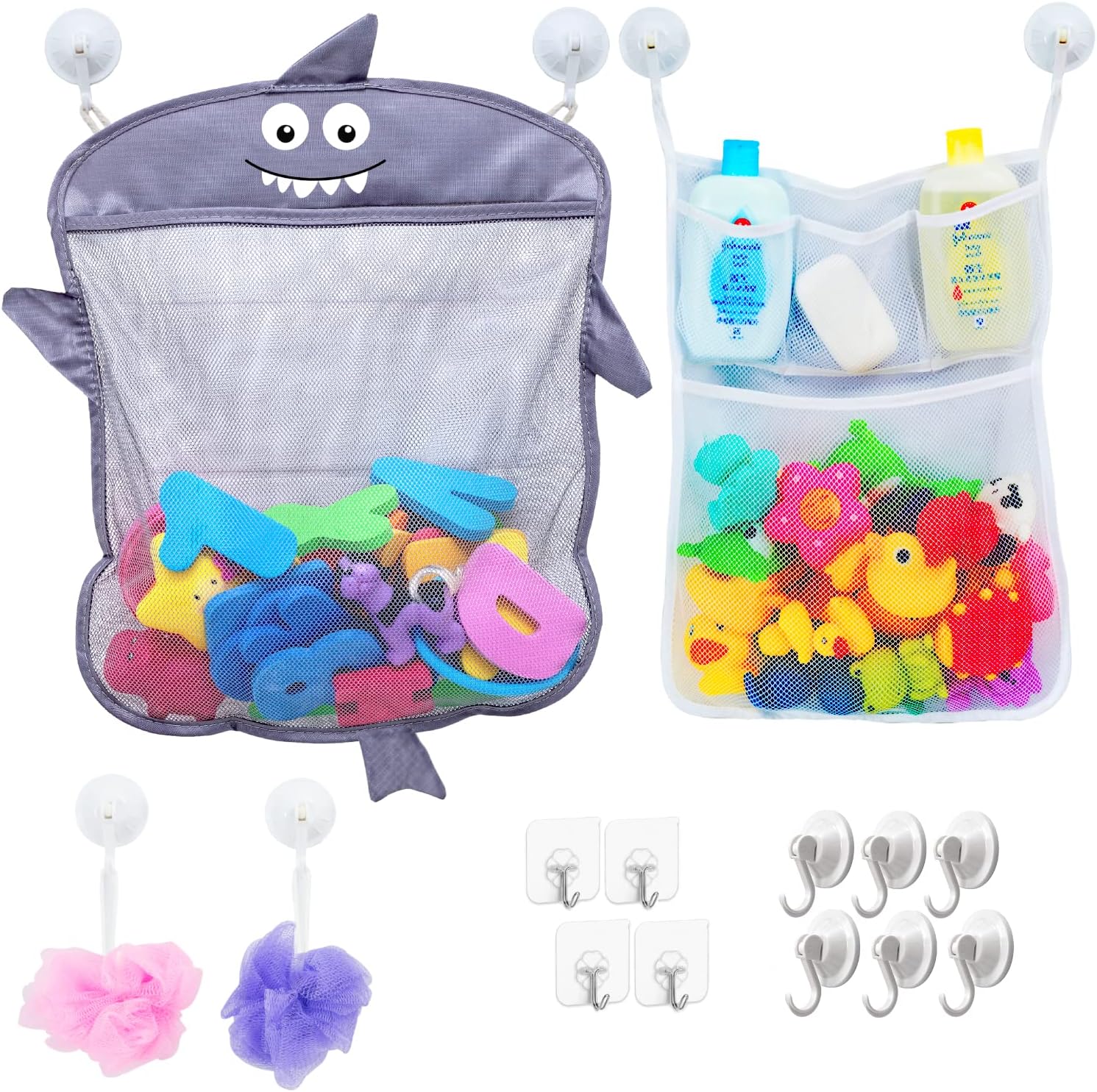 Amazon.com: TTSAM Bath Toy Organizer Mesh Storage Organizer Baby Shower Toys Bathtub Net Bag ...