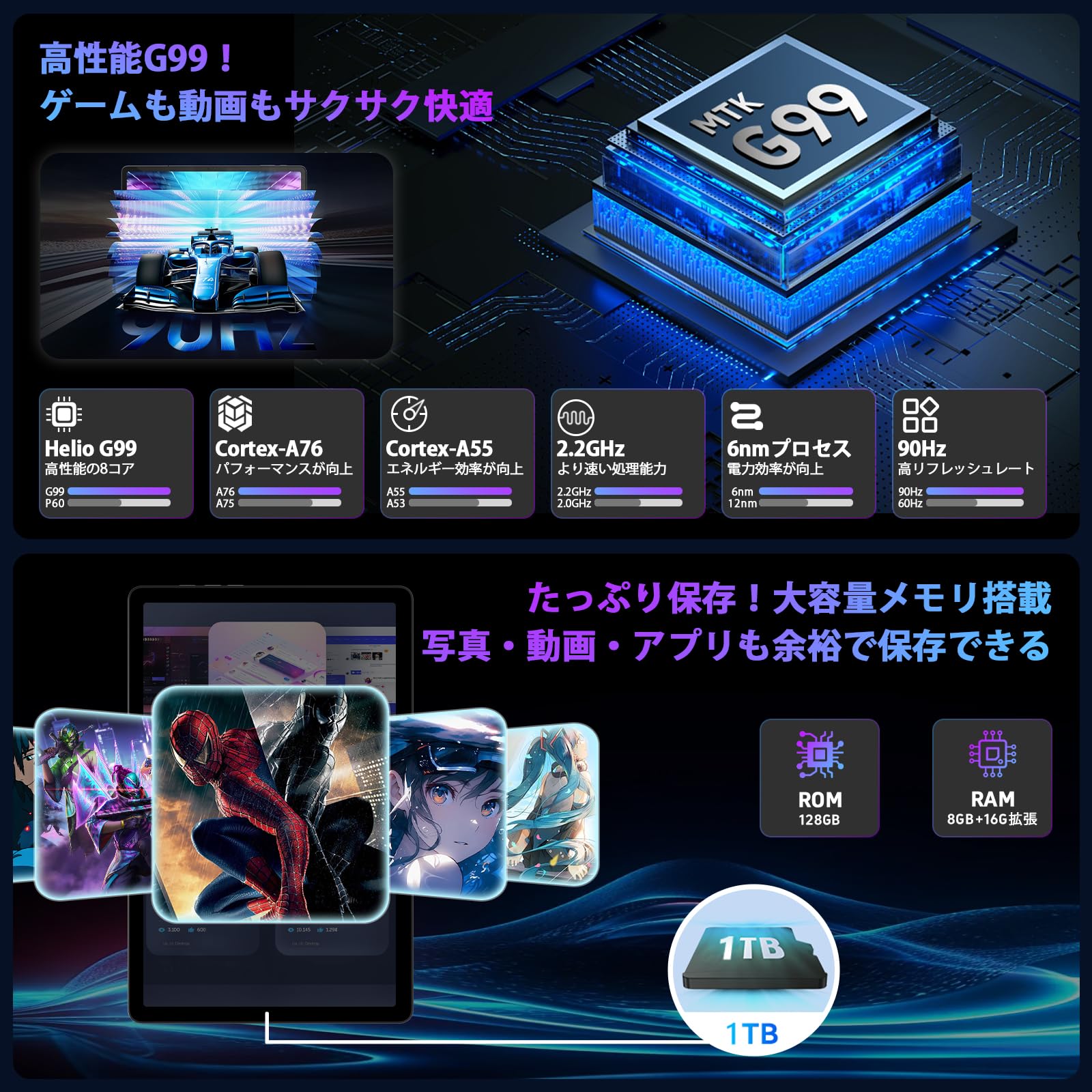 Amazon.co.jp: 【新登場 Android 15 タブレットG99】タブレット