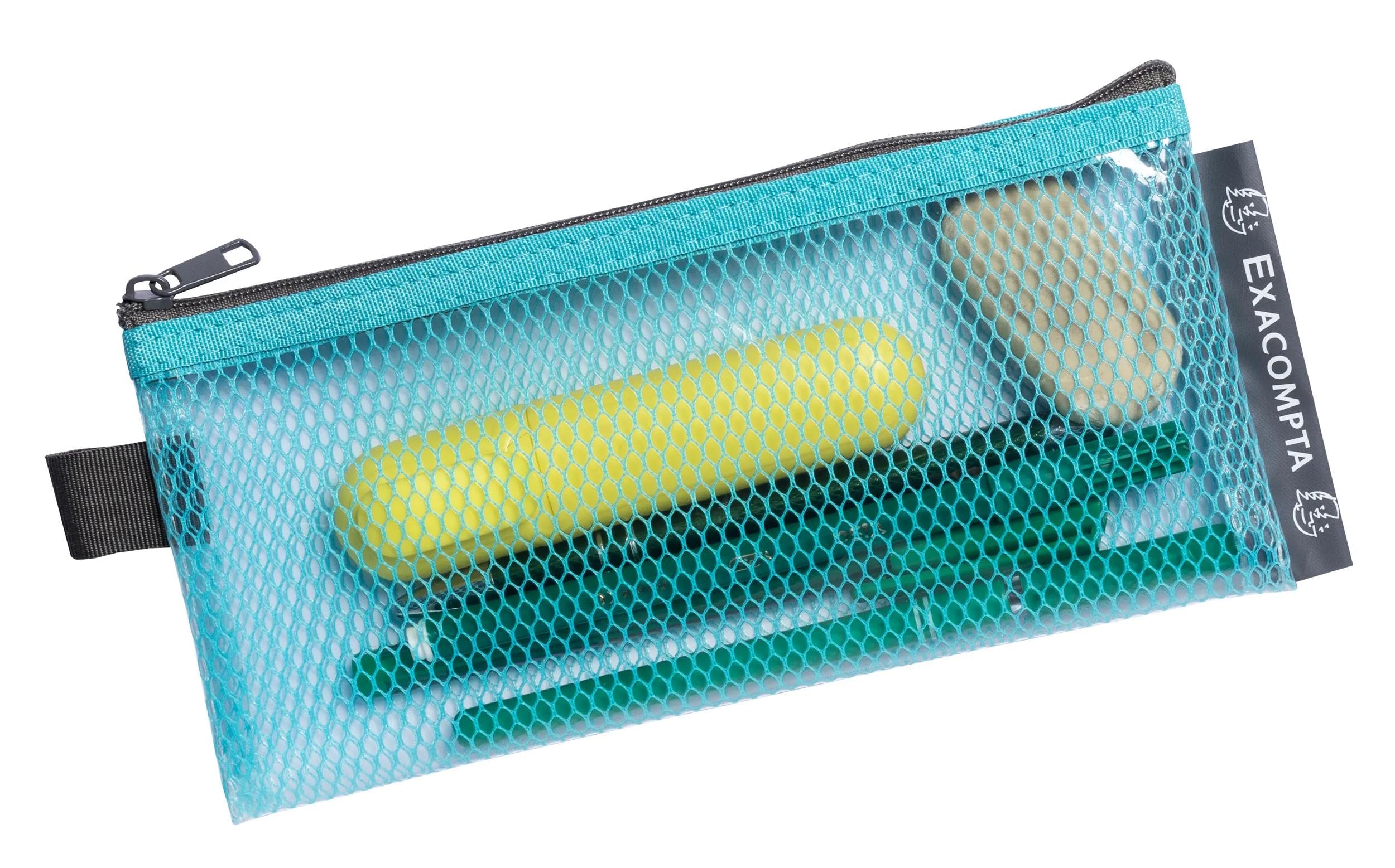 Exacompta - Ref. 38110E - Paquete de 3 bolsillos con cremallera EVA Pop'N Co – Tamaño: 10 x 21 cm – Tamaño clasificado 8 x 18 cm – Colores surtidos