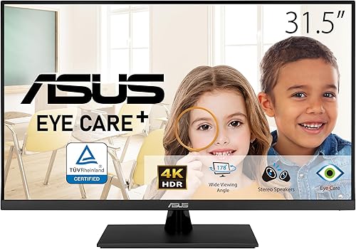 ASUS Monitor de cuidado ocular 4K HDR de 31.5 pulgadas (VP327Q) - UHD (3840 x 2160), 99% sRGB, HDR-10, sincronización adaptativa, altavoces, disponible en Yaxa Peru