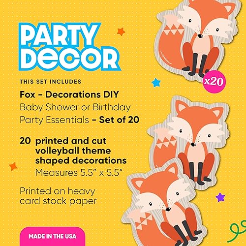 Miniatura 2 de Big Dot of Happiness Fox - Decoraciones DIY Baby Shower o fiesta de cumpleaños - Set de 20