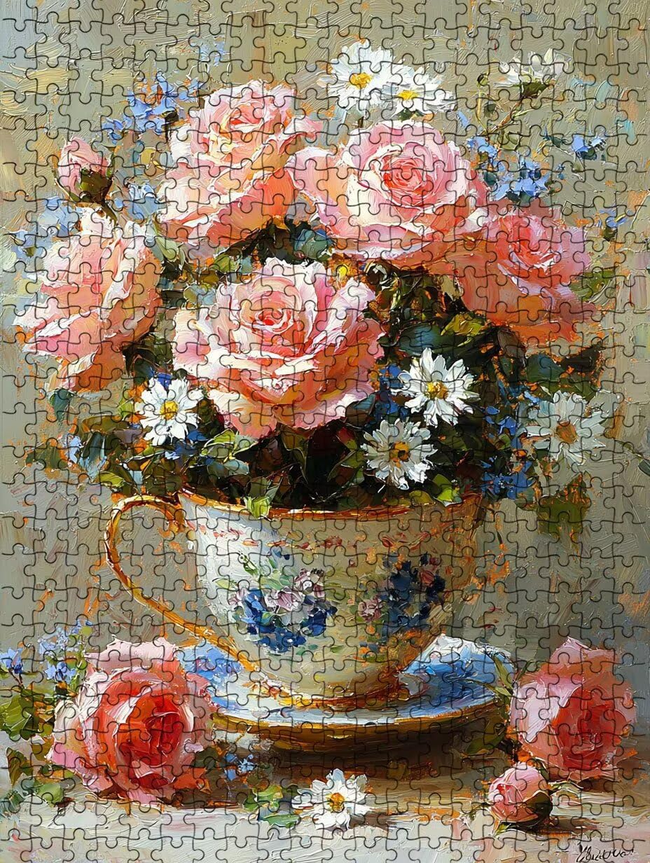 Puzzle 6000 Teile Erwachsene, Rosa Blumen Jigsaw Puzzle 6000 Teile, Impossible Klassische Puzzles, Komplex Herausfordernd Puzzles, Familie Aktivität Spiele, für Wanddekoration und Geschenke BXHZW2-252