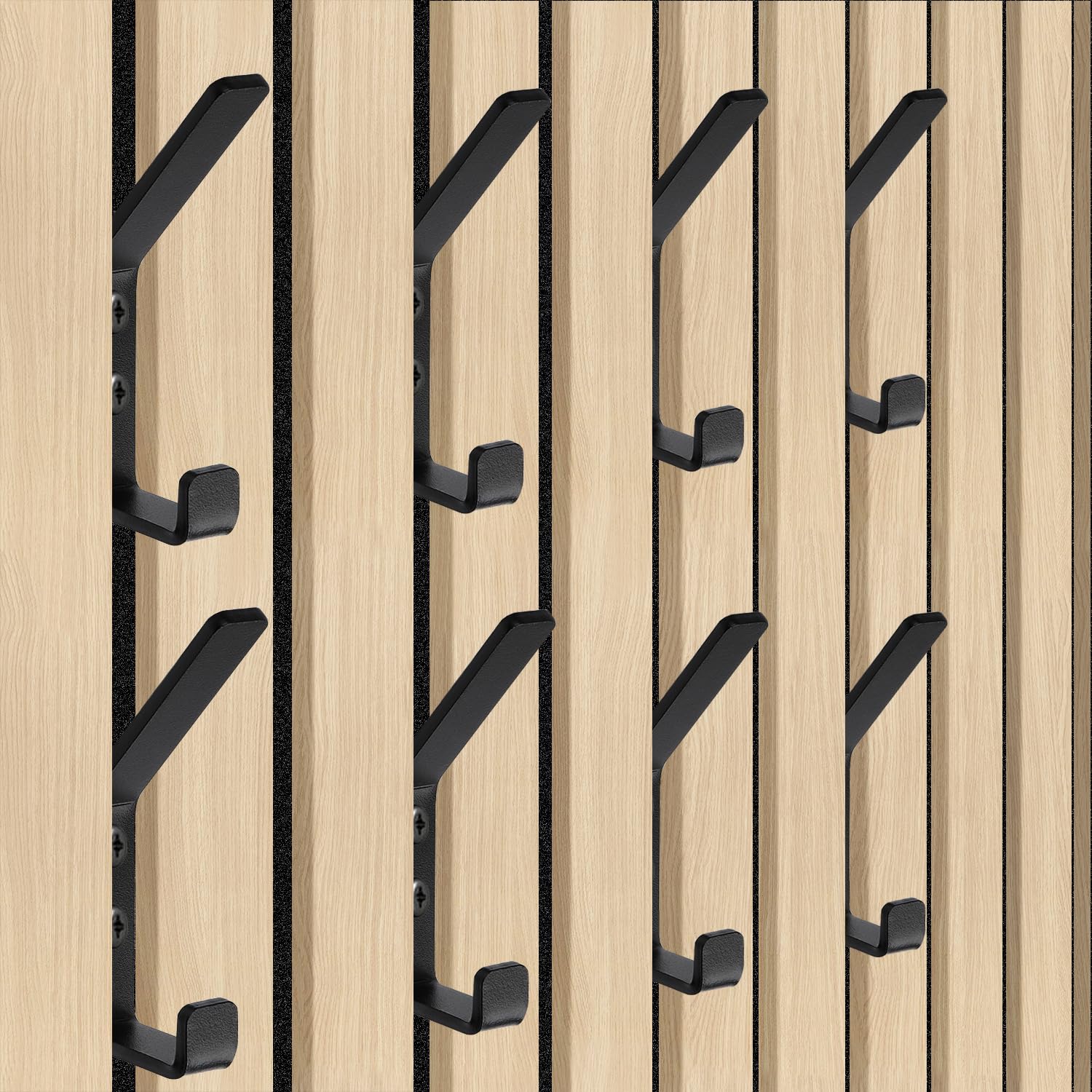 8 Pièces Porte Manteau pour Panneau Acoustique Mural | Double Patere Crochet pour Panneau Mural Bois | Crochet pour Panneaux Acoustiques | Patère Murale pour Panneaux-Acoustiques