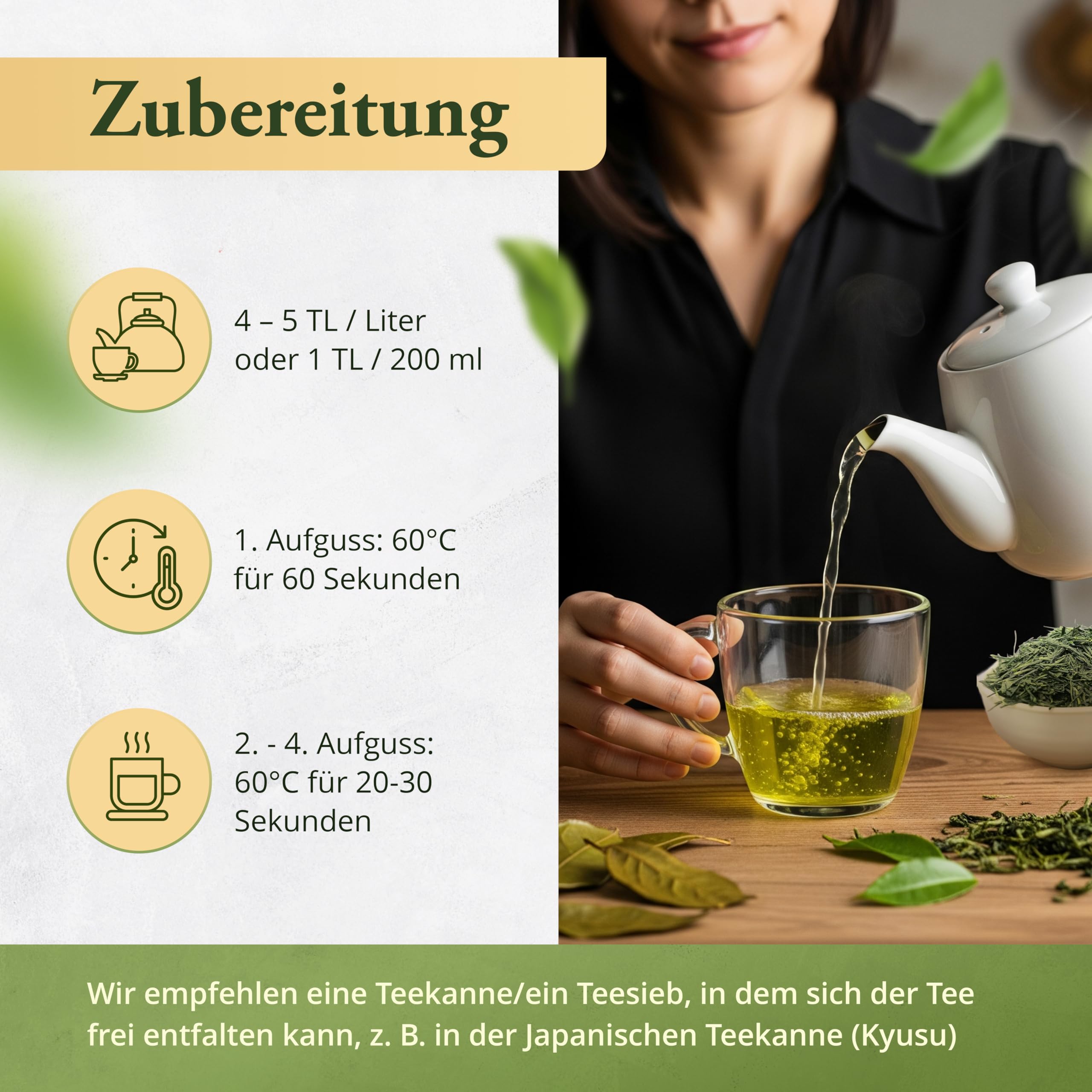 TeaClub Grüner Tee First Flush Kabusecha Lose 500g, Grüntee Japan | First Flush Kabuse Sencha Shinryoku, feine Süße & Umami, Japanischer Sencha aus Kagoshima, Grüner Tee lose Blätter, Eistee