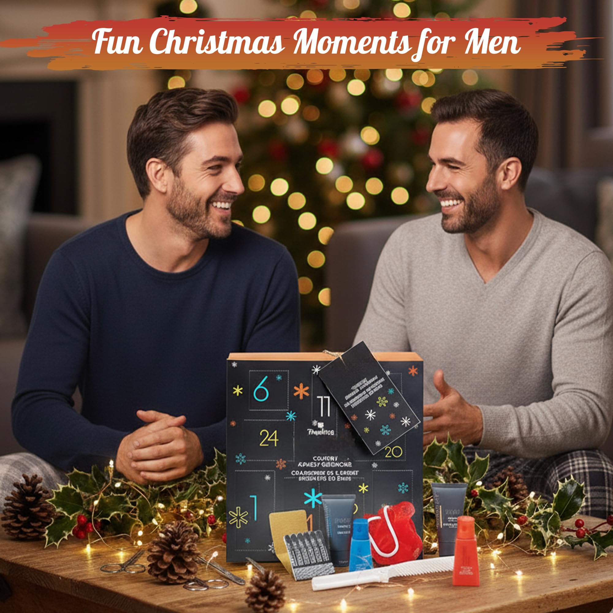 Man'Stuff, Calendario dell'Avvento da uomo 2023-24 giorni, toelettatura e articoli da toeletta, regalo da uomo, calendario per conto alla rovescia di Natale 2023, con biglietto Topline (lingua