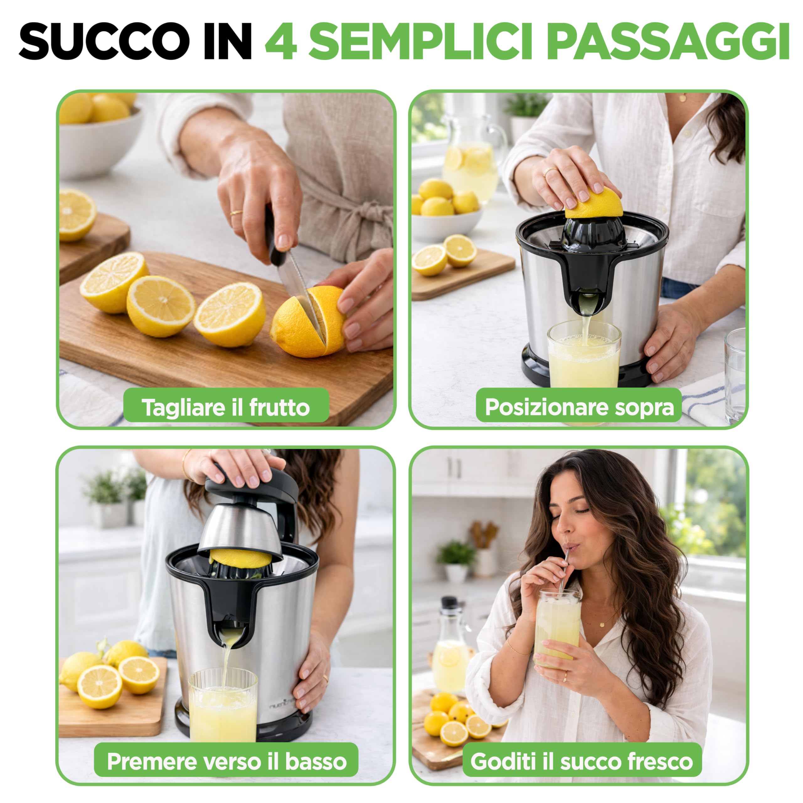 NutriChef Estrattore di Succo, Estrattore e Centrifuga Spremiagrumi Elettrico in Acciaio Inox con Pressa Manuale, Filtro Polpa Regolabile, Lavabile in Lavastoviglie, Motore 160 Watt
