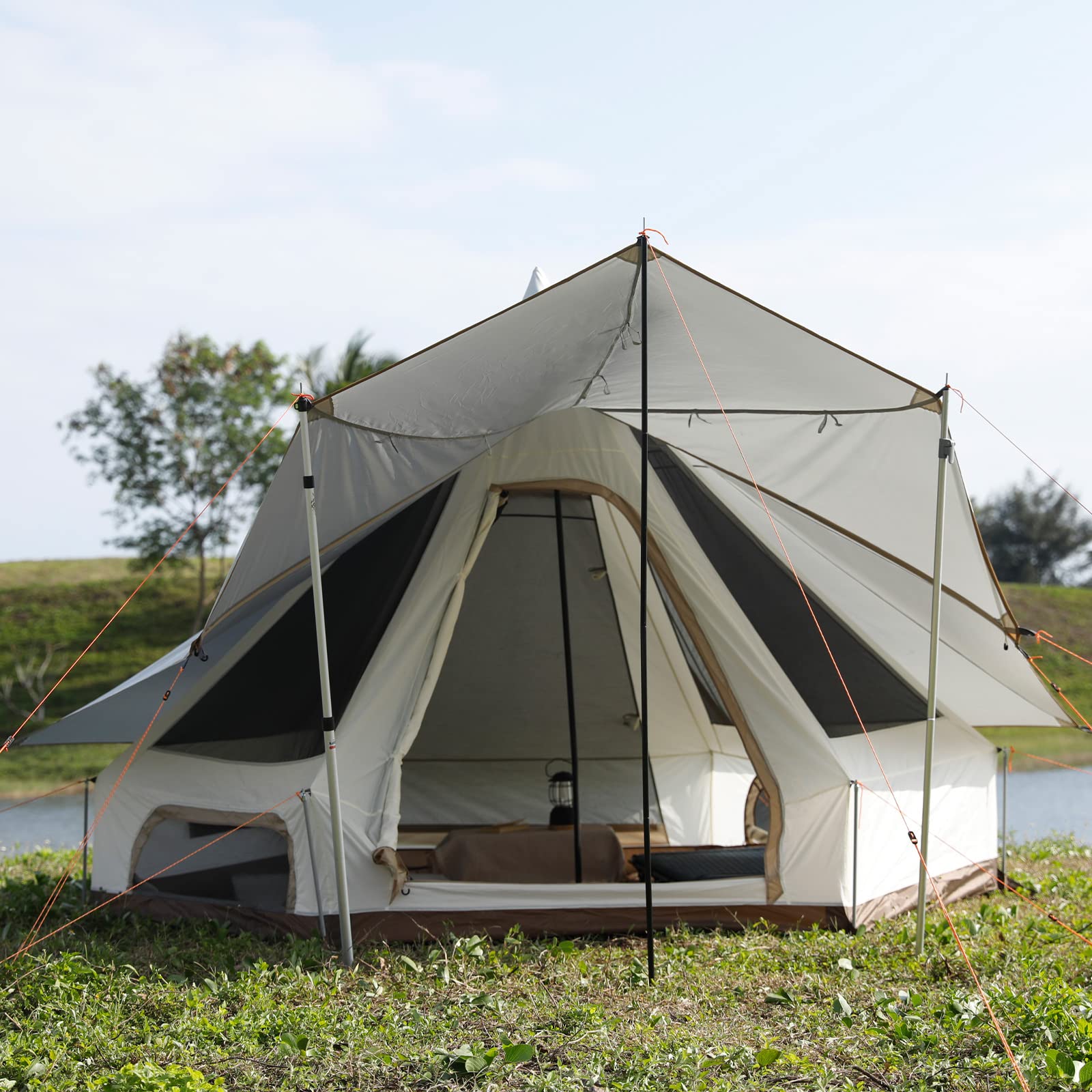 KINGCAMP Tipi Zelt Dschingis 320 Campingzelt 2 Personen Pyramiden Tepee Leicht