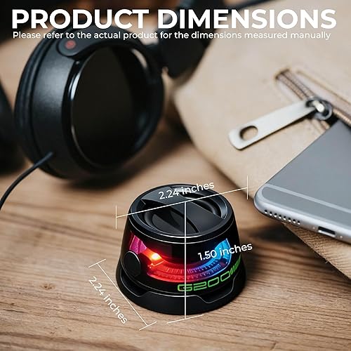 Miniatura 6 de Altavoz Bluetooth magnético G200, mini altavoz inalámbrico portátil con luz RGB emparejamiento de múltiples altavoces, soporte para teléfono, para