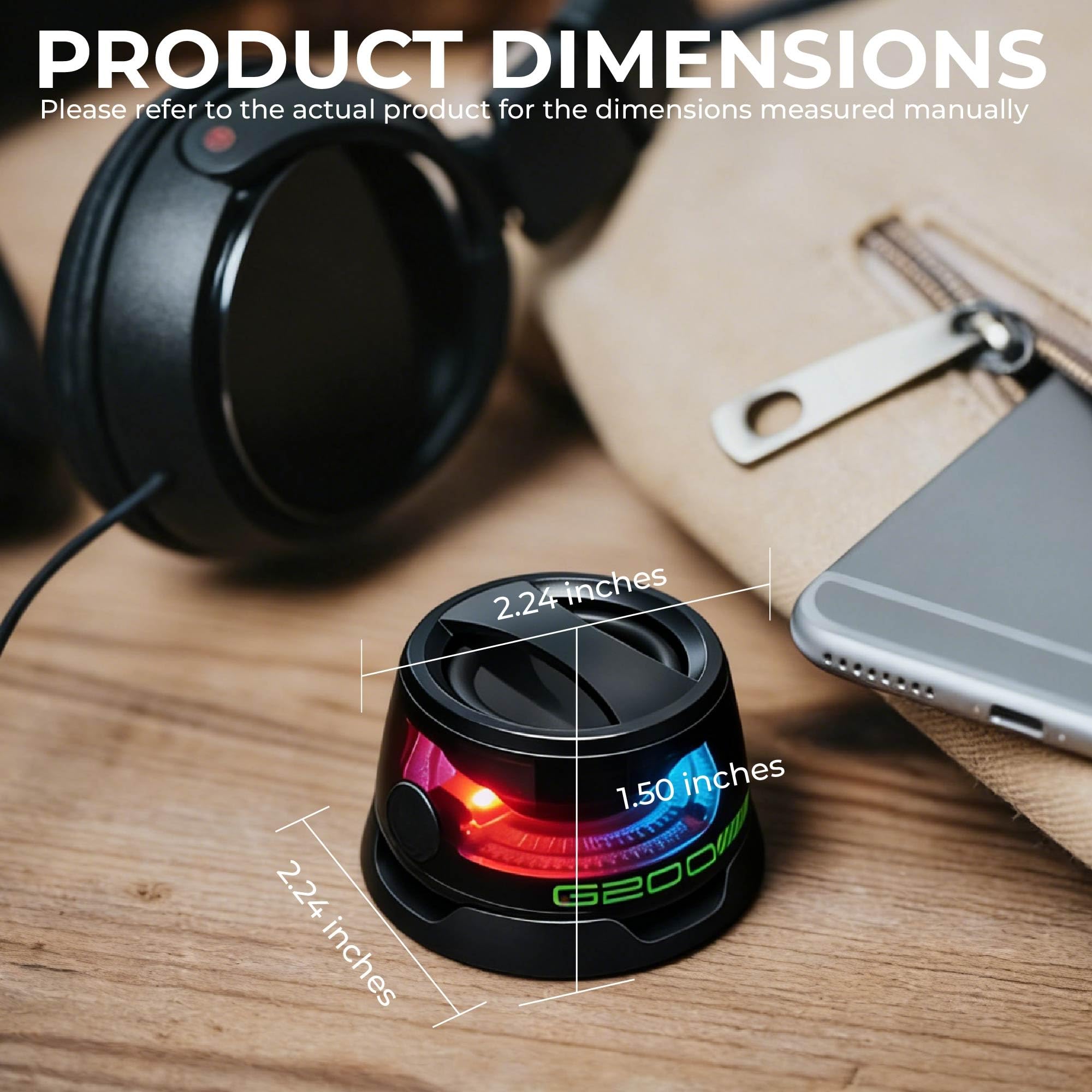 Altoparlante magnetico Bluetooth Supporto per telefono Altoparlanti Bluetooth Magnete per PC iPhone Android, piccolo altoparlante portatile con RGB per campeggio, feste, scrivania. 2