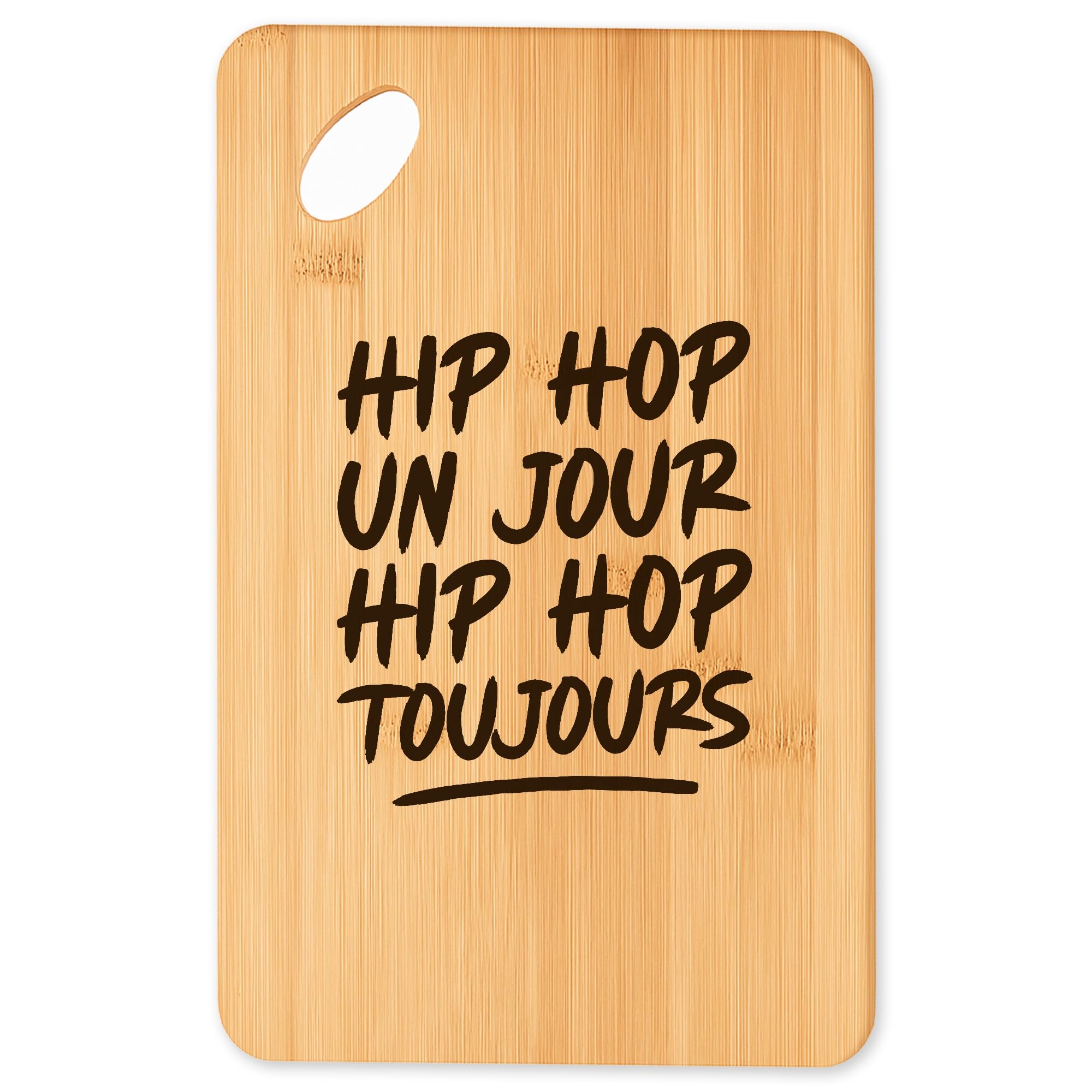 Plateau apéro en bambou et planche à découper hip hop pour soirée barbecue